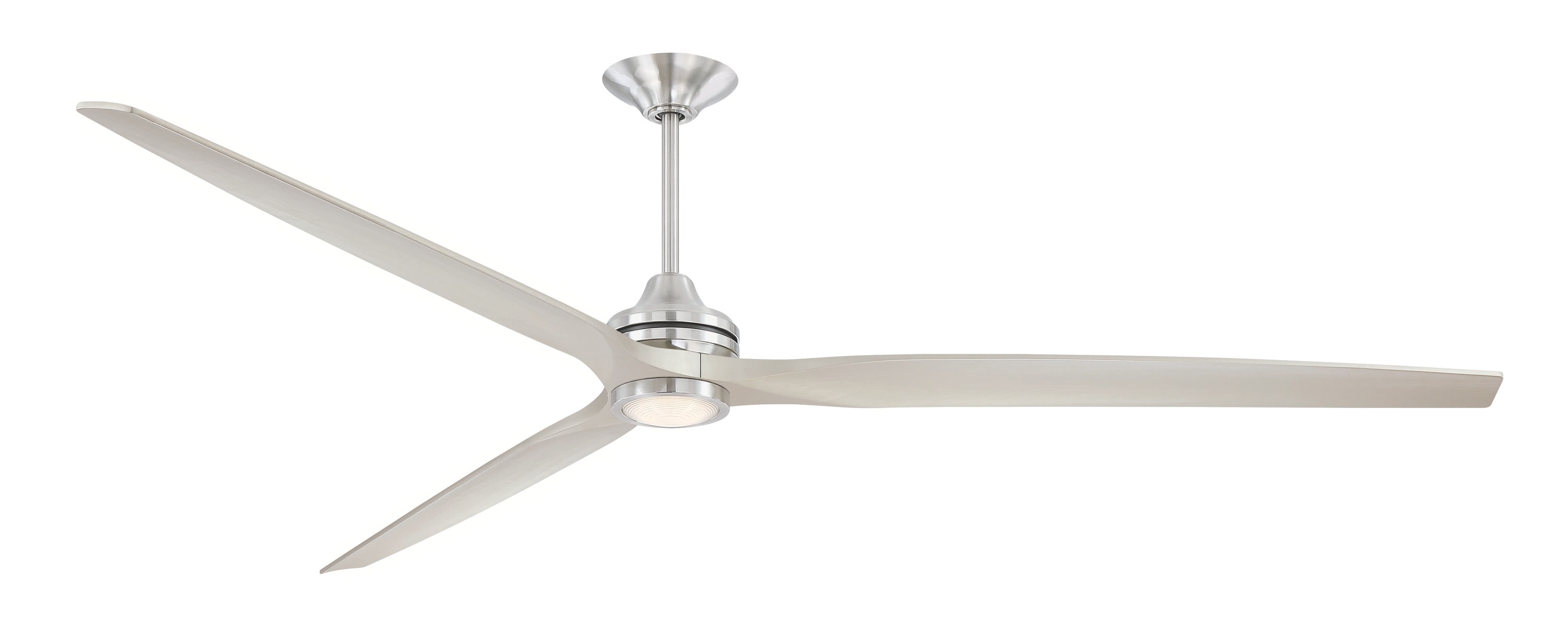 Fanimation FPD6721BBN-96BN-LK Spitfire 96-Inches Brushed Nickel with Brushed Nickel Blades Color-Changing Integrated LED Fixture Indoor/Outdoor Downrod mount Smart Compatible Propeller Ceiling Fan With Light and Remote ( 3 -Blade)