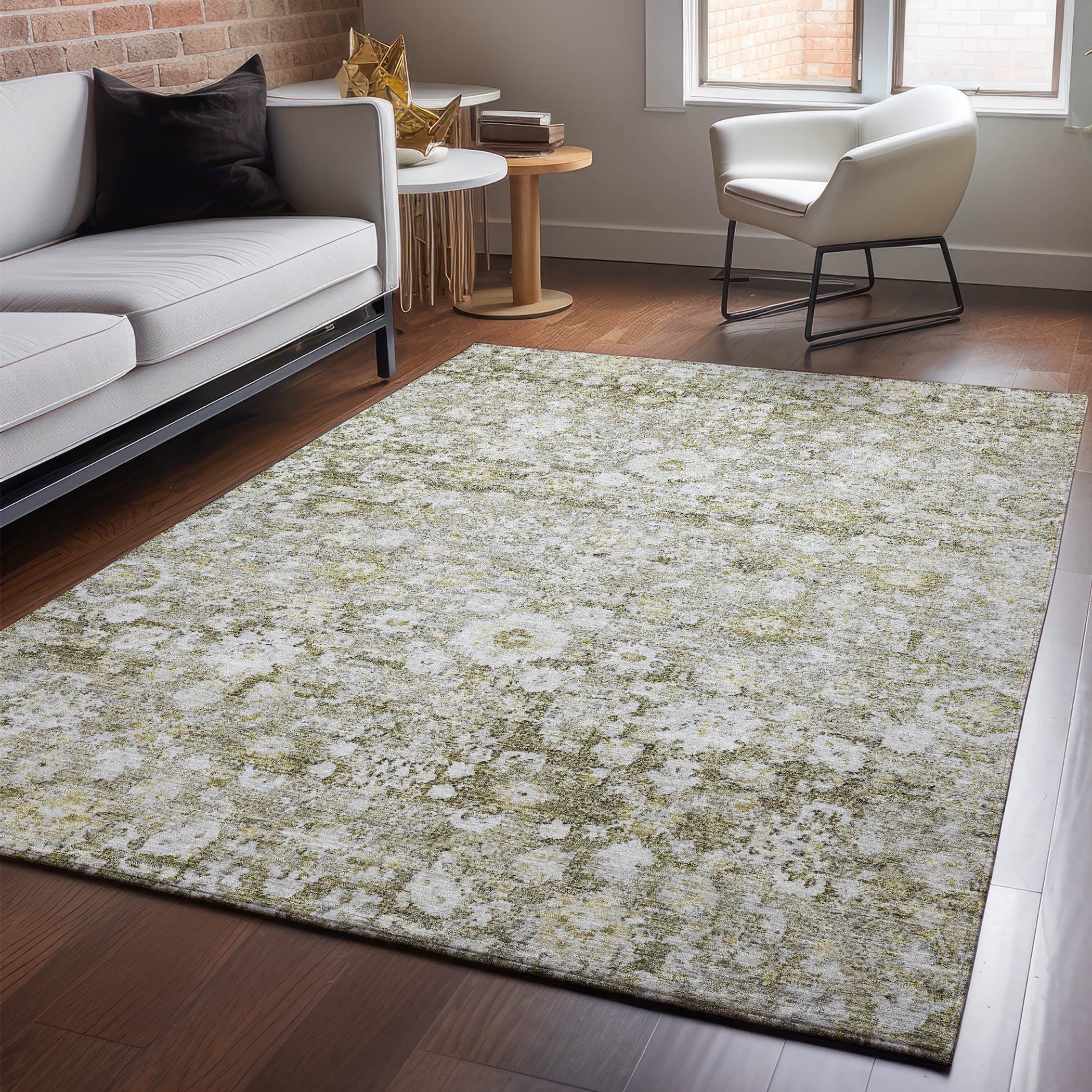 Addison Rugs AMF651TP30X46 Mayfield AMF651TP 2 x 3 (ft) Loomed Polyester Taupe Rectangular Indoor Geometric Machine washable Area rug