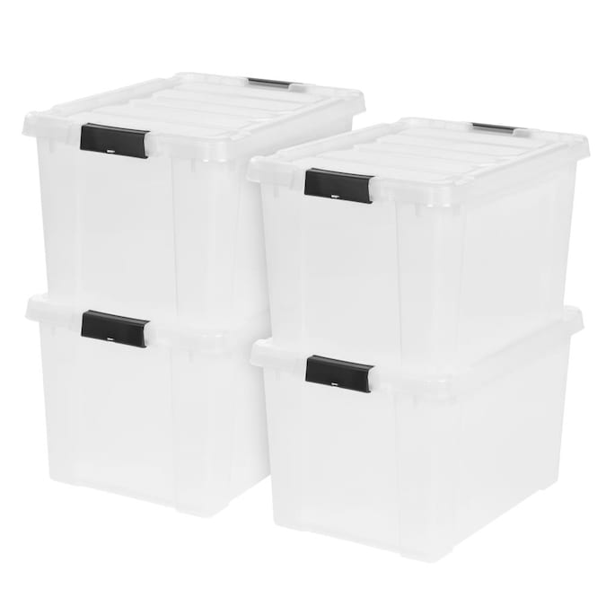 IRIS 4-Pack Store-It-All 19-Gallon (76-Quart) Clear Tote with Latching ...