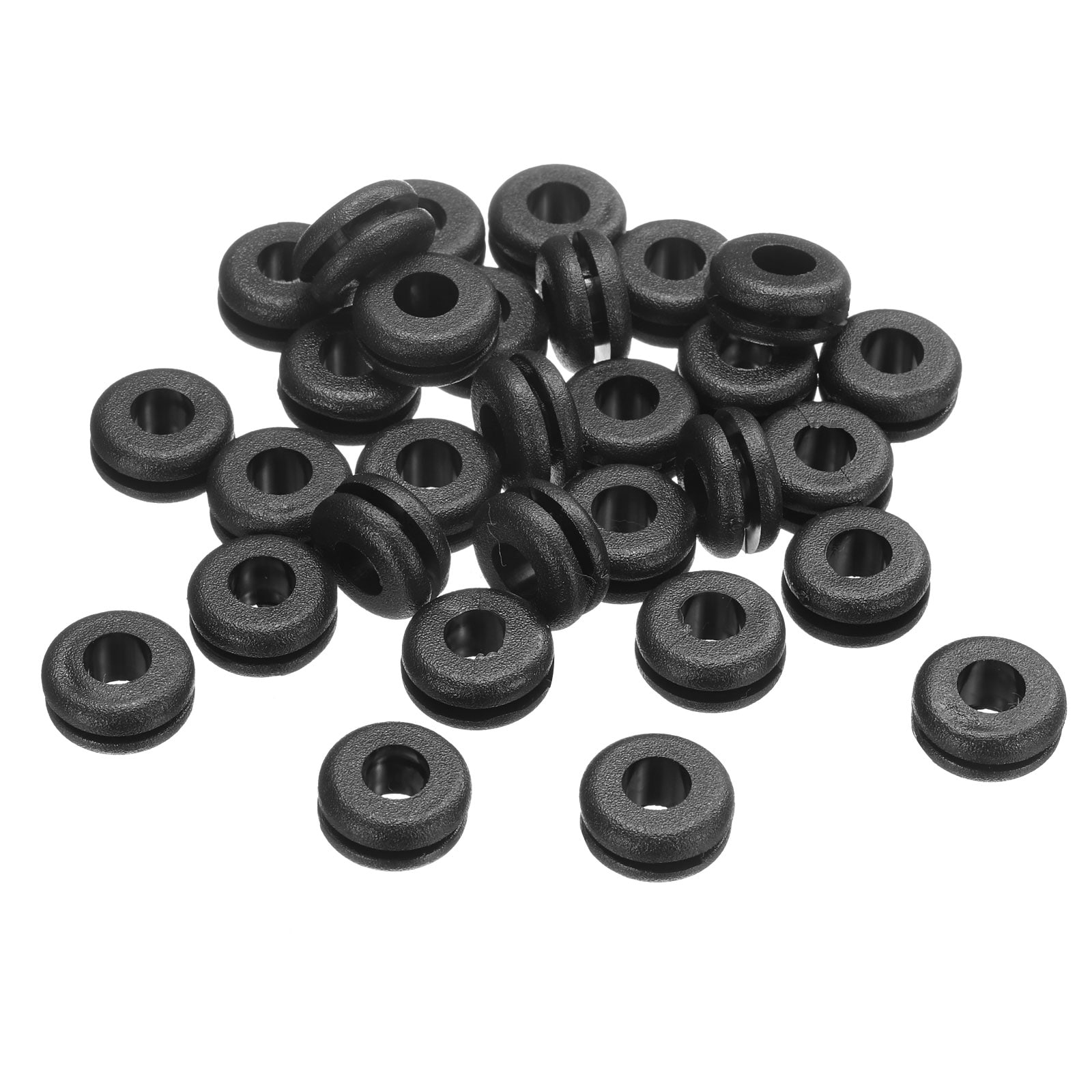 Unique Bargains 30pcs Rubber Grommets 1/4 ID 3/8 Drill Hole Firewall Grommet Automotive Rubber Hole Eyelet Ring Gasket for Wire Cable Hose Protection Metal Electric Box (6x10mm Black) #S26030600UX4346