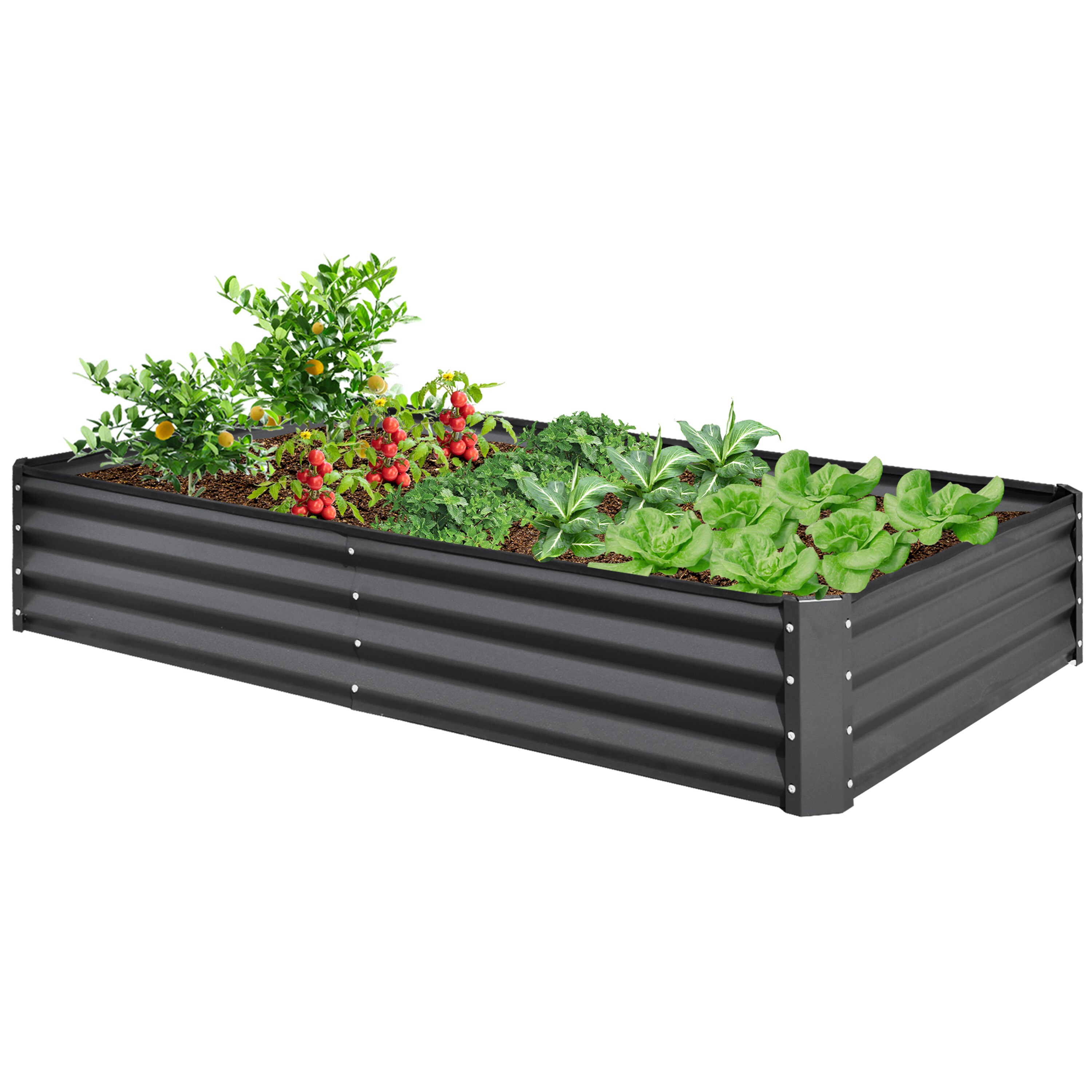 ToolCat NGG29-64-TTX 17-cu ft 35.43-in W x 70.87-in L x 11.81-in H Gray Galvanized Metal Raised Garden Bed