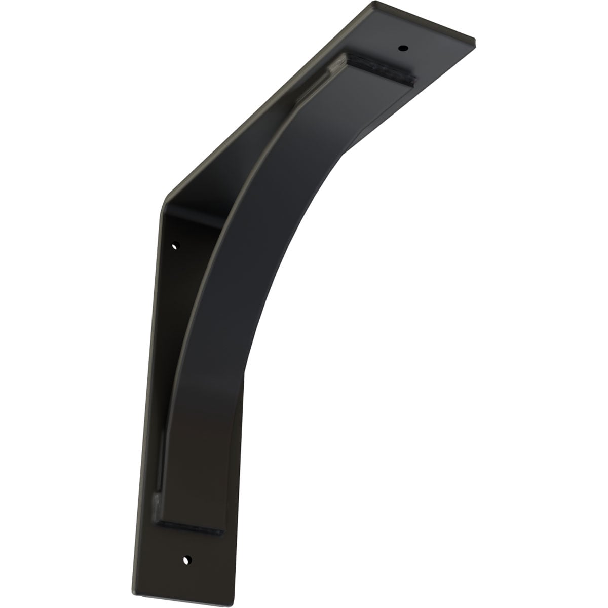 Ekena Millwork BKTM03X12X12MOPBL Morris Morris 12-in x 3-in x 12-in Black Steel Wall bracket
