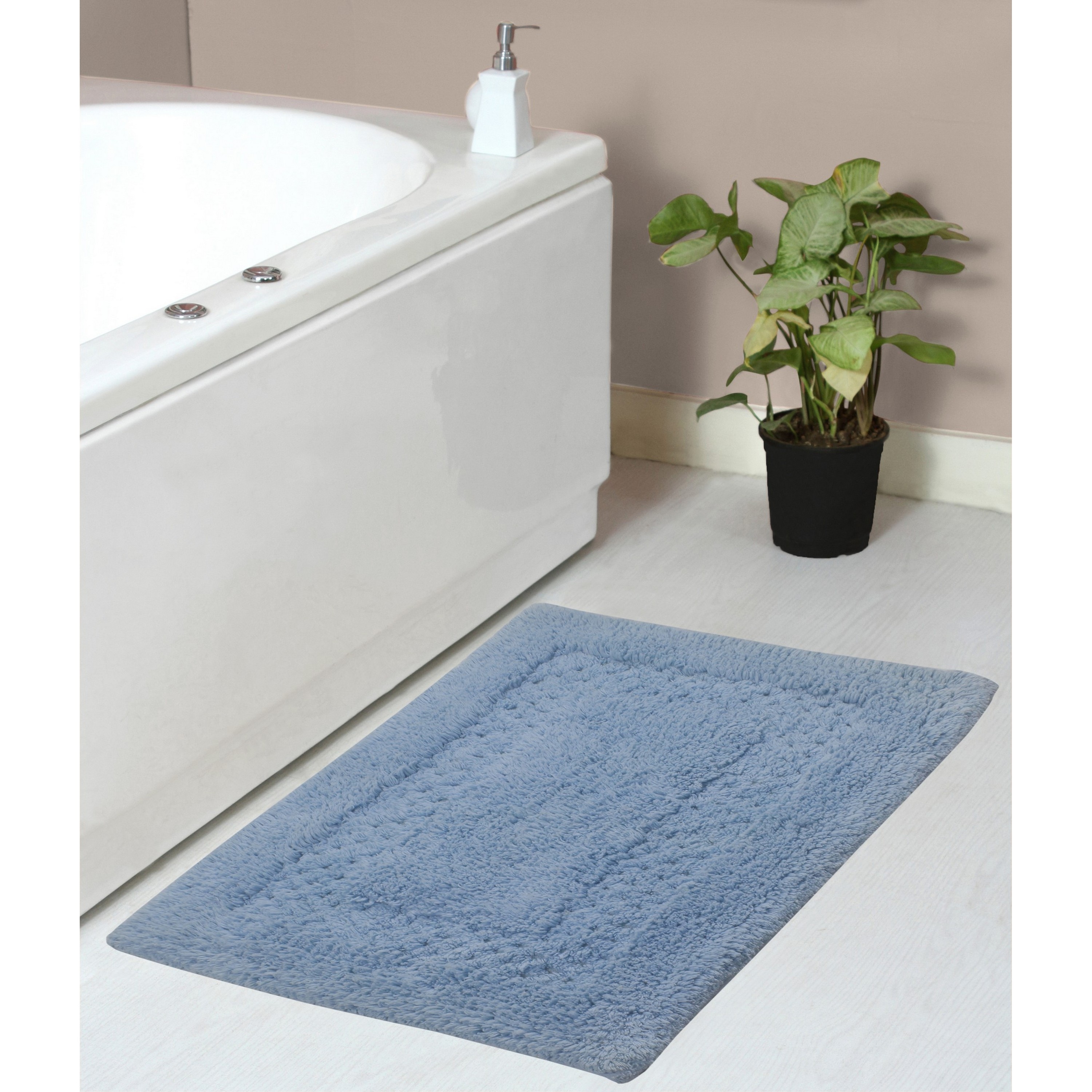 Home Weavers BCL2134BL Classy 21-Inches x 34-Inches Blue Cotton Bath rug