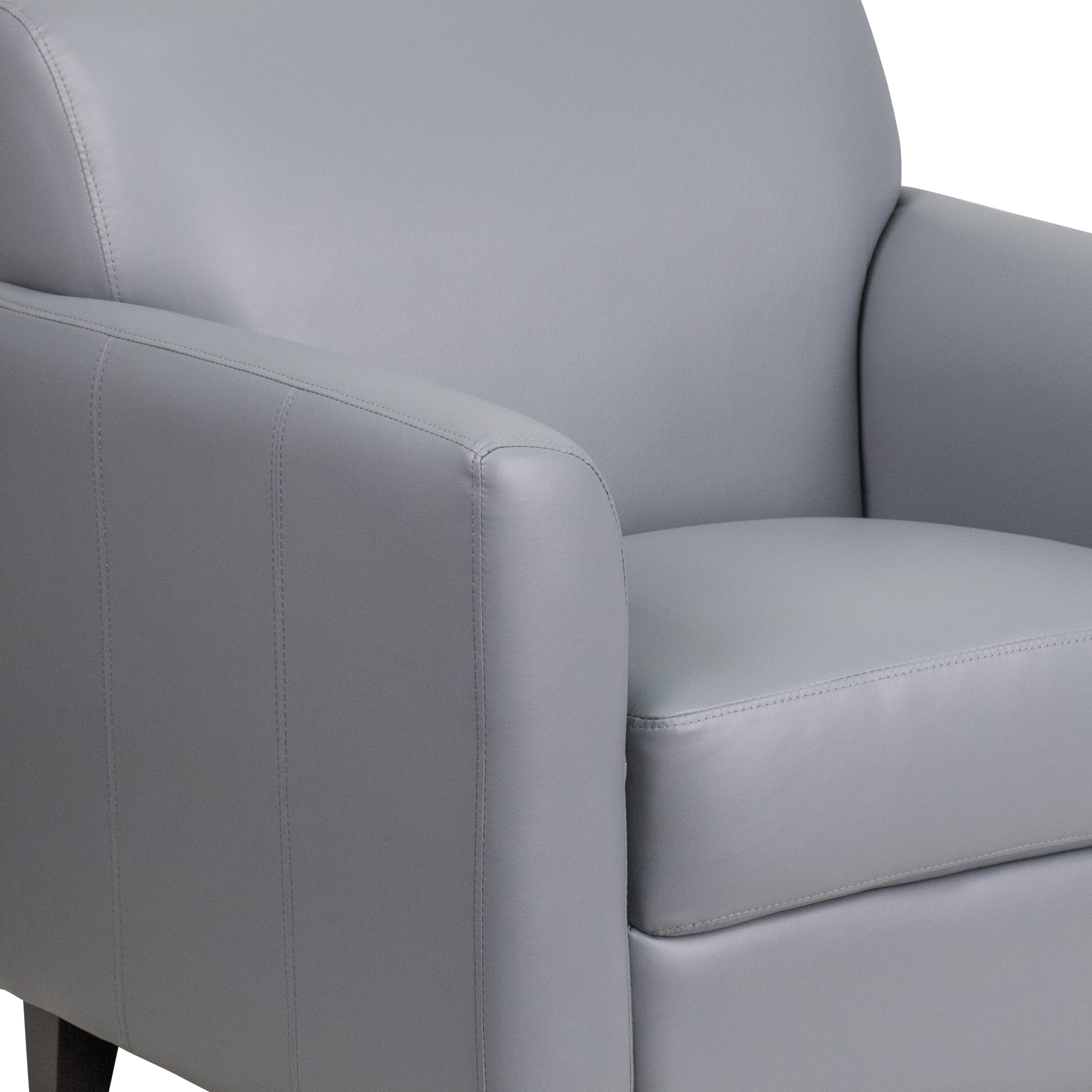 Diplomat Gray LeatherSoft Chair with Hardwood Frame