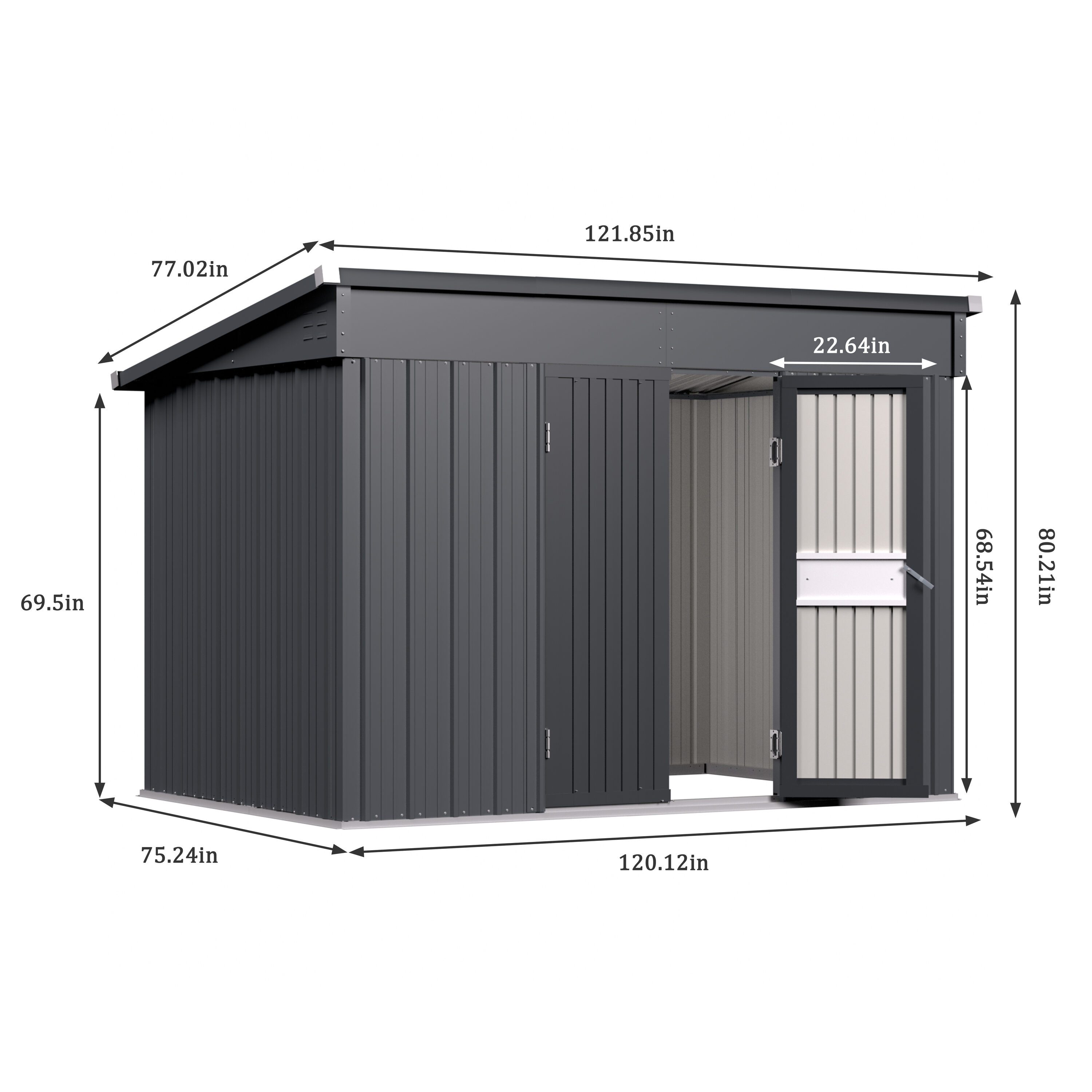 VEIKOUS 6-ft x 10-ft Metal storage shed Galvanized Steel Storage Shed ...