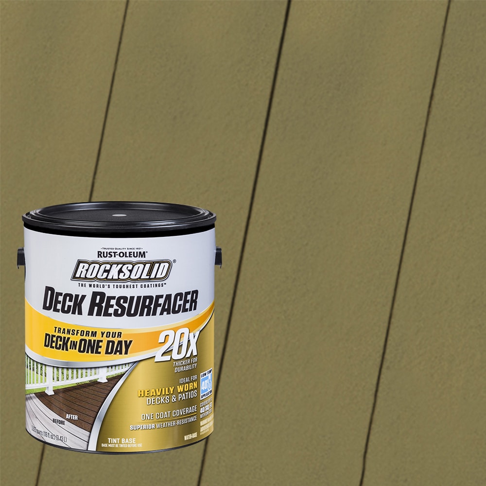 Rust-Oleum 319404T RockSolid 20X Deck Resurfacer Pre-Tinted Sage Solid Exterior Wood Stain and Sealer in One ( 1-gallon )