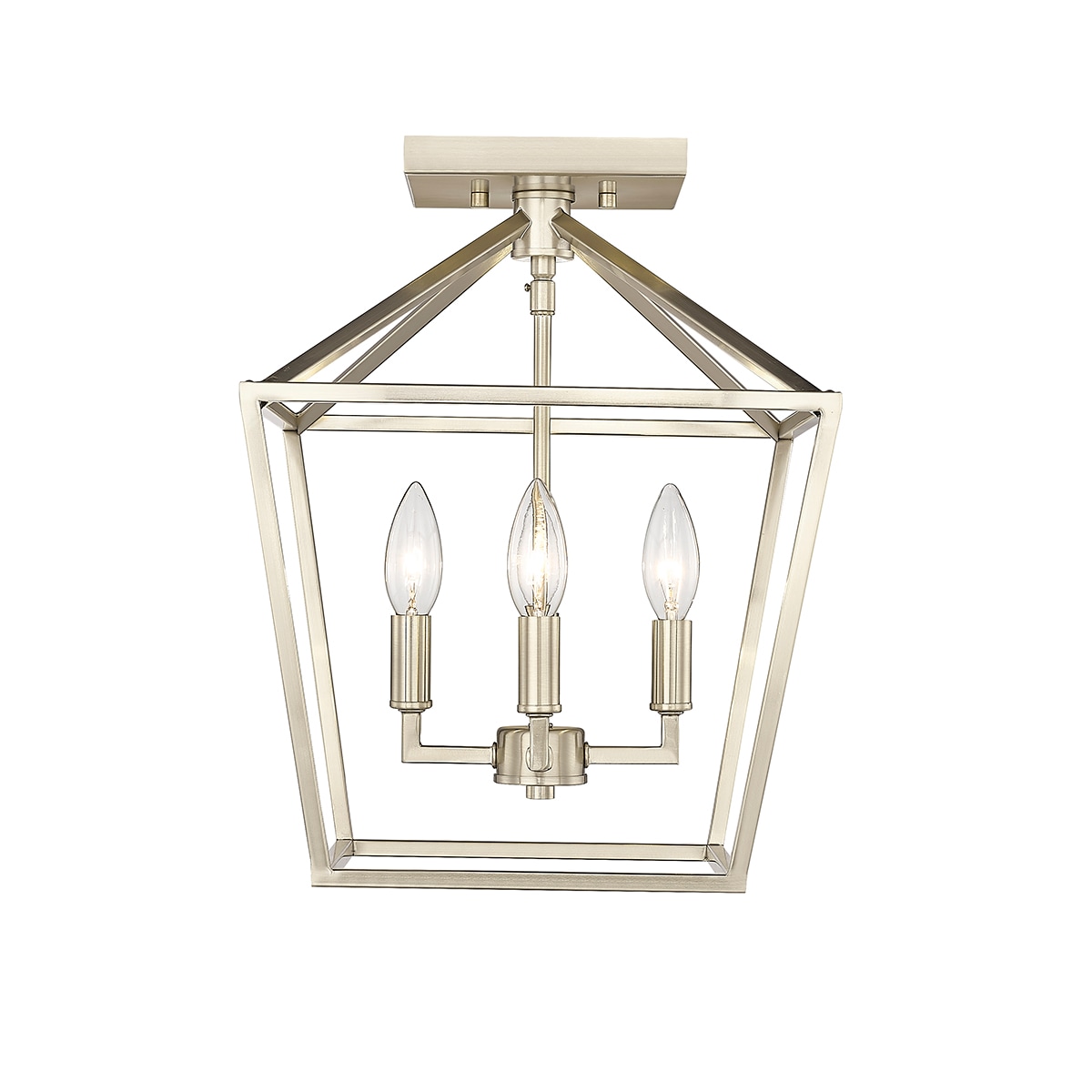 Millennium Lighting 3334-MG 4 -Light Modern Gold Transitional Geometric Medium Hanging Convertible pendant/Semi-flush