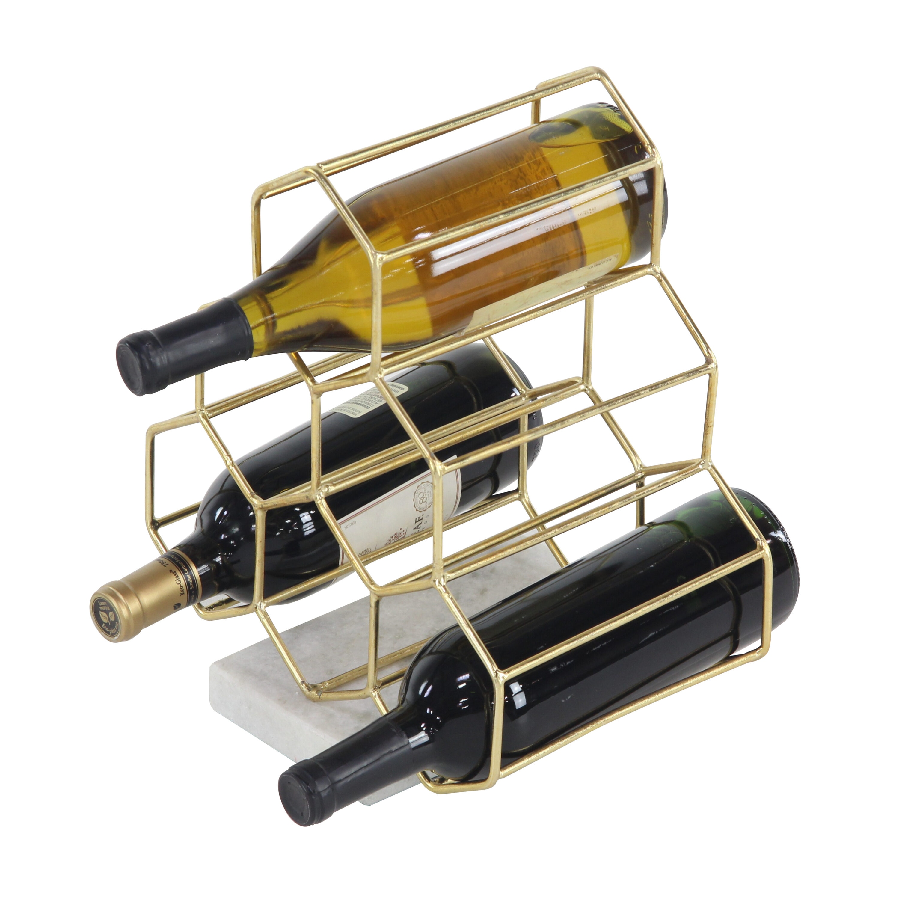 Gold hexagon wine online rack