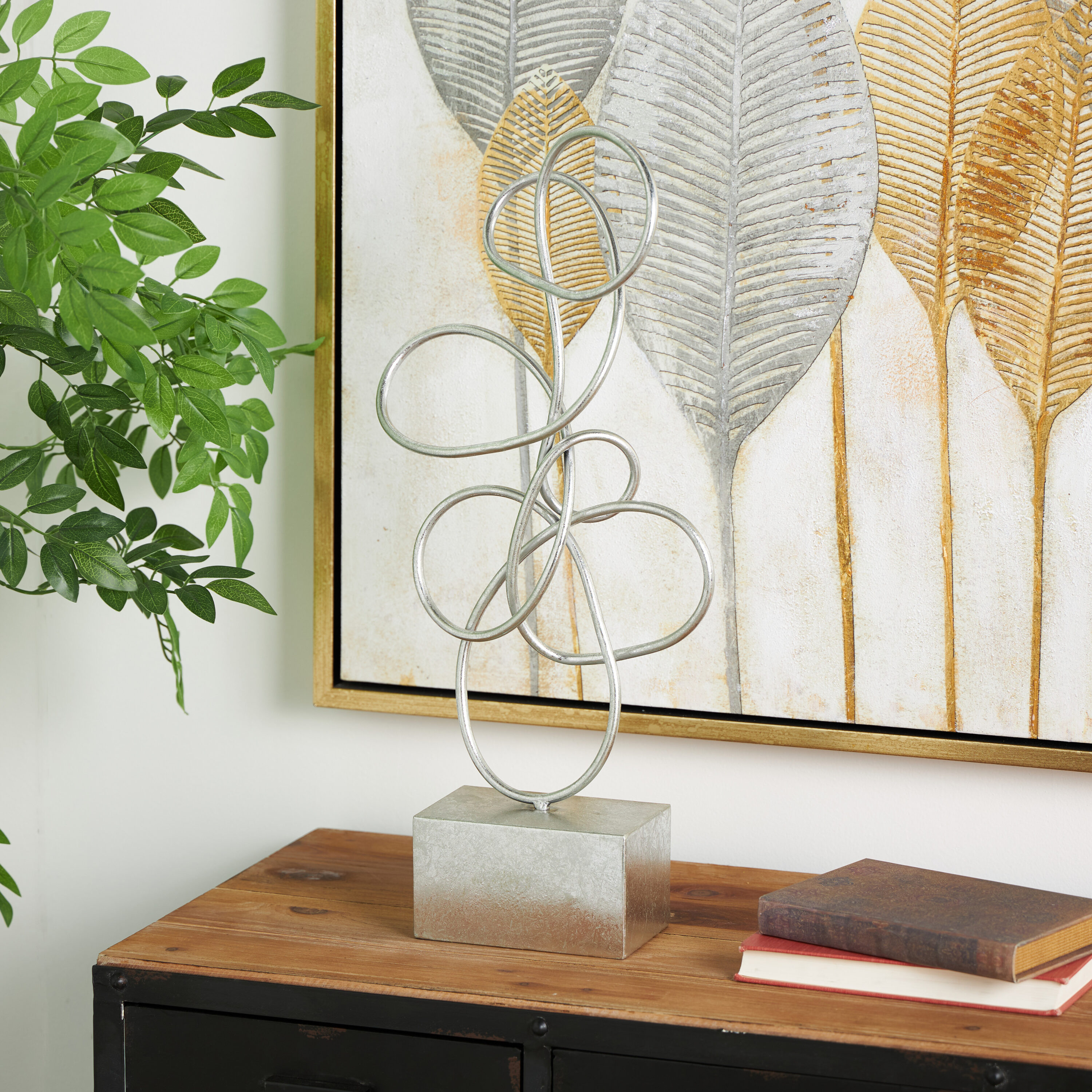 Grayson Lane 54489 Silver Iron Modern Sculpture