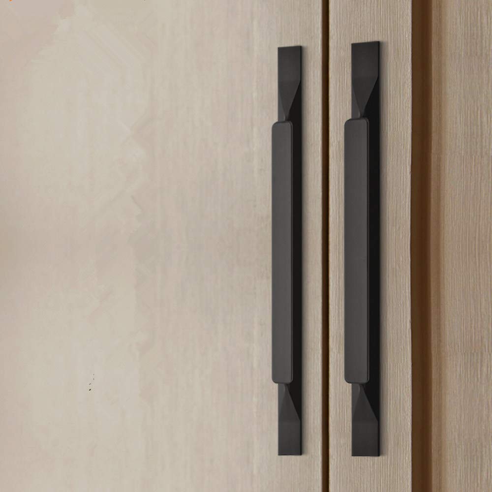 Justincity  Black Kitchen Cabinet Pulls 5 Pack Long Drawer Handles for Cabinets Dressers Furniture 3.78 in Hole Center 6.3 in Length