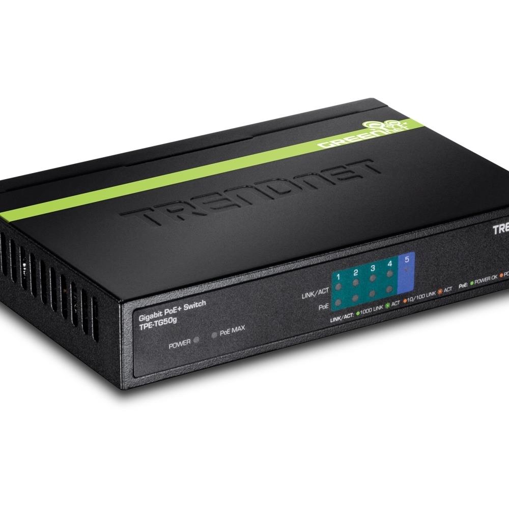 TRENDnet TCNCD386430 Trendnet TNET-TPE-TG50G Version v2.0R 5-Port Gigabit PoEPlus Switch