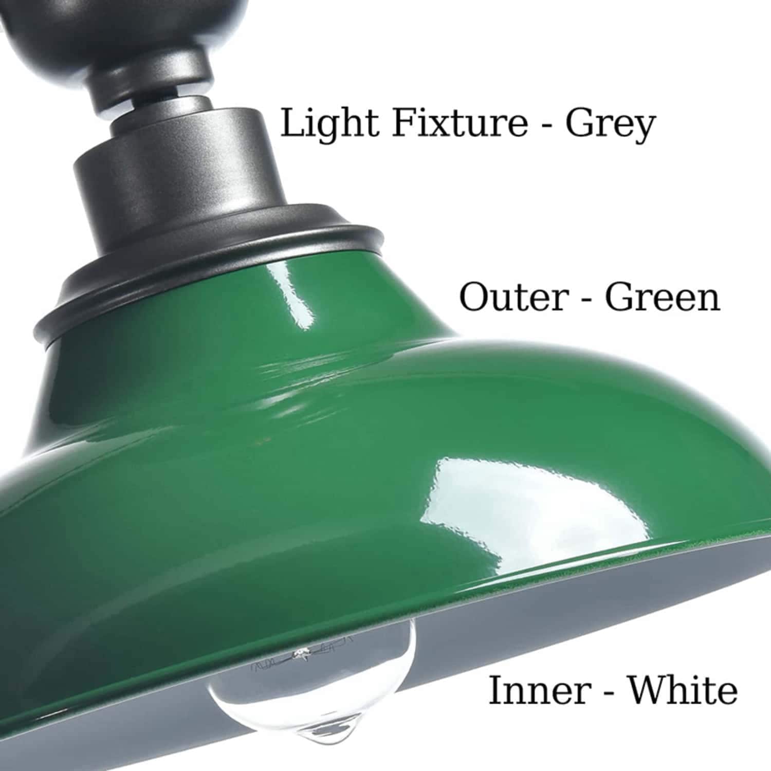 Green Industrial Semi Flush Mount Barn Style Ceiling Light