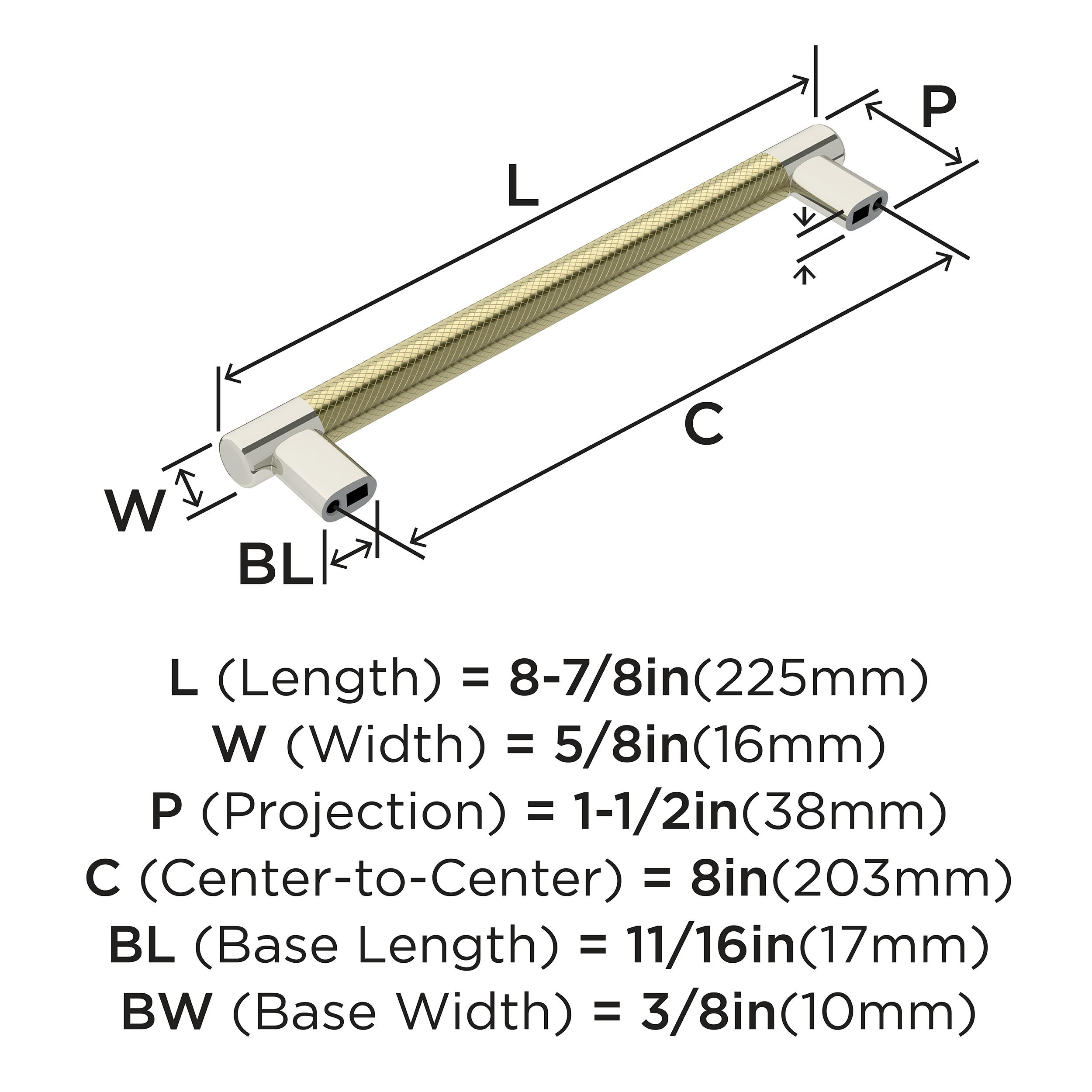 Polished Nickel and Golden Champagne Cabinet Bar Pull