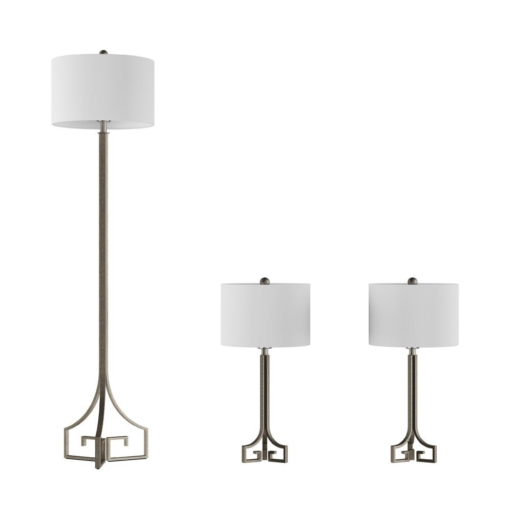 Hastings Home Stacked 3-Piece Lamp Set - Silver - 20434320