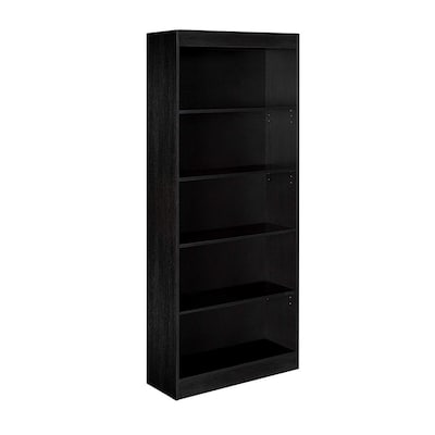 5 Shelf Bookcase, Two Tier Black Bookcase