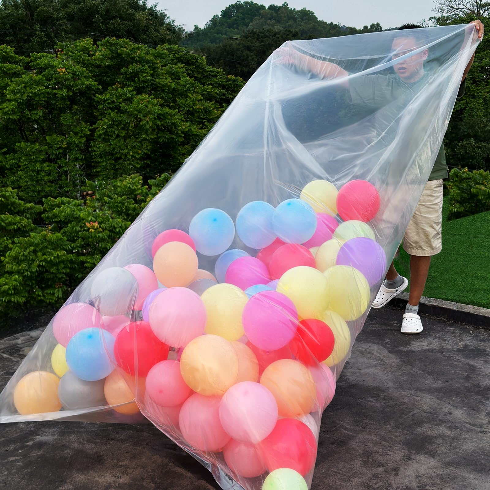 Ahfiwaso  Large Balloon Bags 4 Pcs Transparent Giant Storage Bags 59x98 Inches 2pcs 47x59 Inches 2pcs for Balloon Transport and Storage