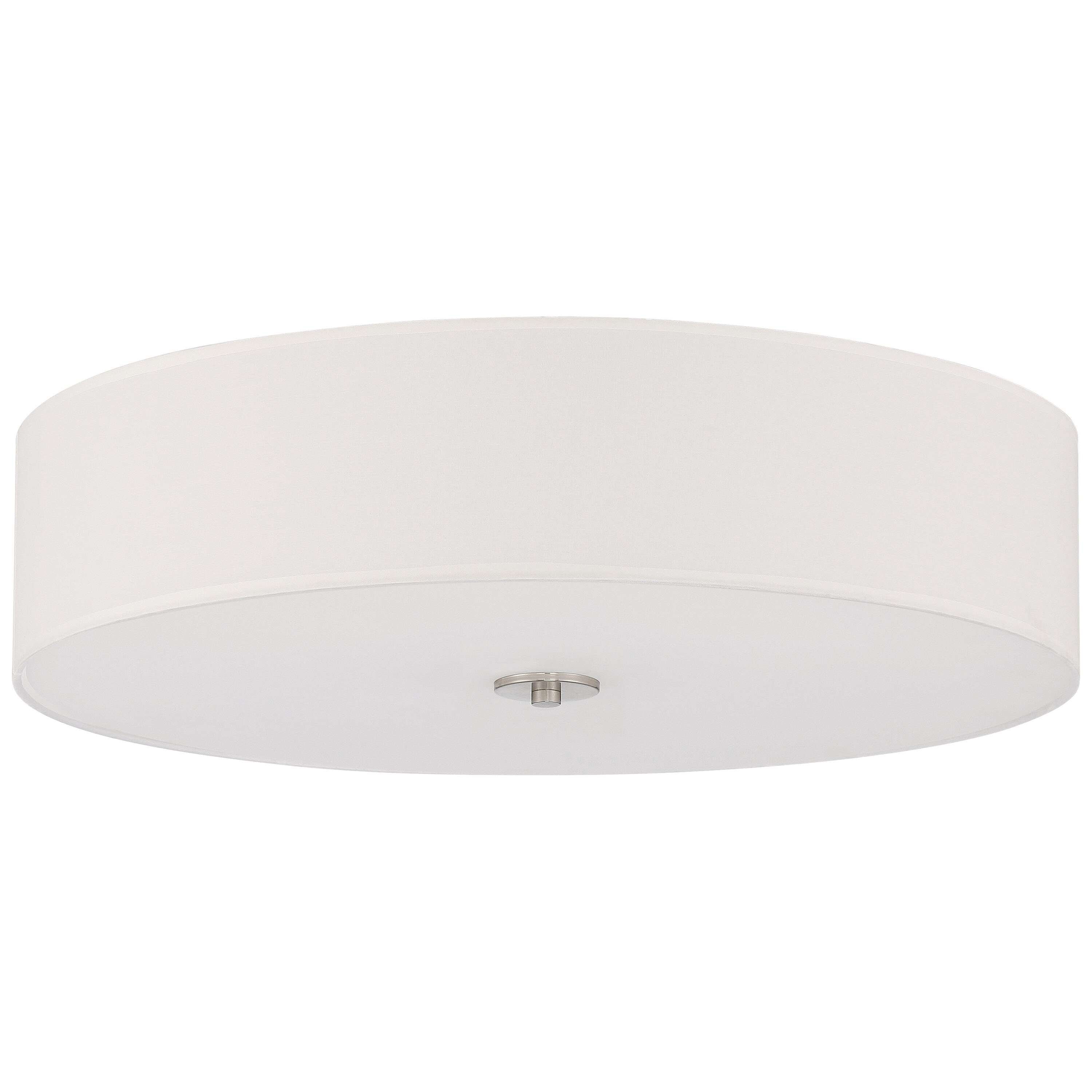 Sleek Brushed Steel LED Drum Flush Mount Ceiling Light