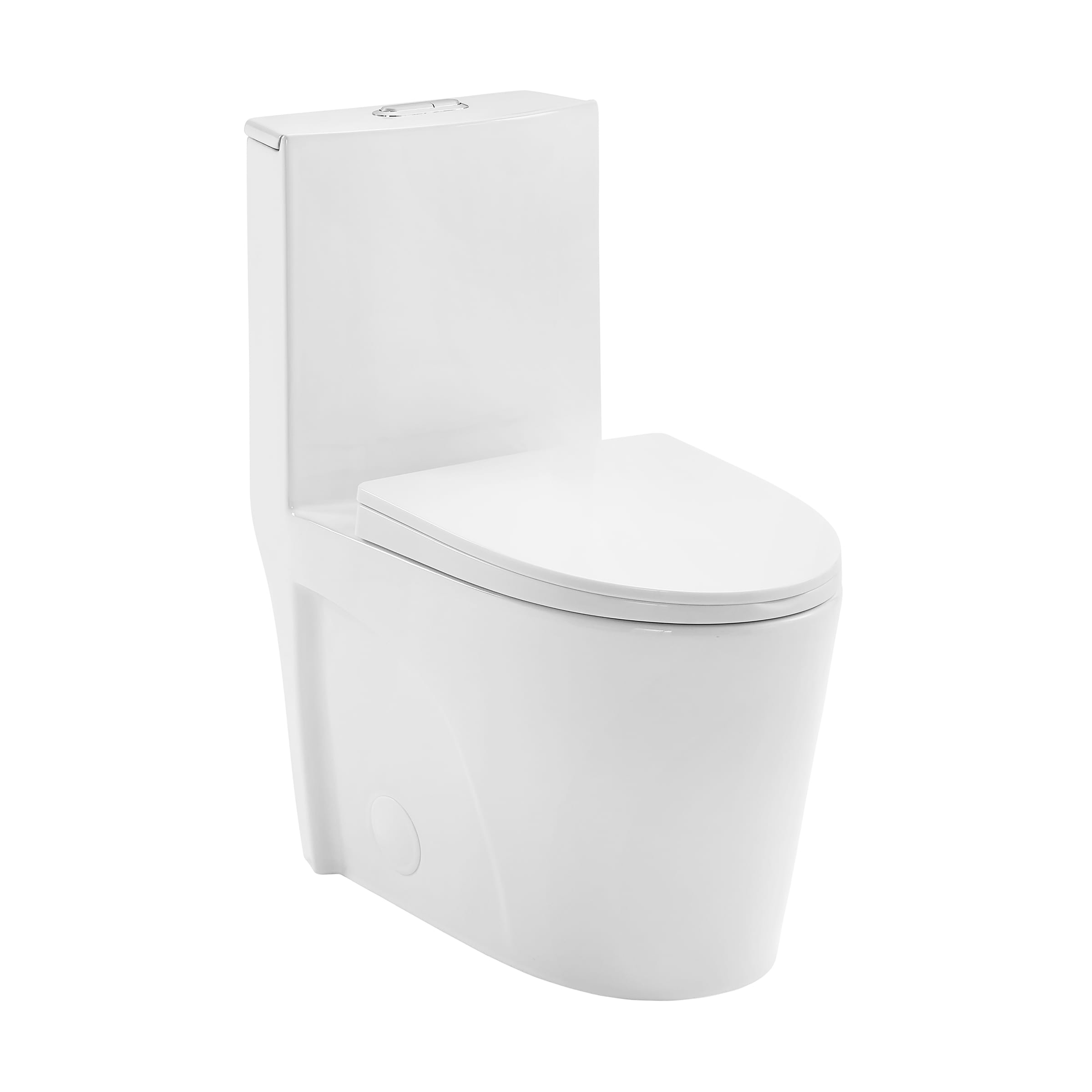 Swiss Madison SM-25-1TANG15WH Angers Glossy White Dual Flush Elongated Standard height Smart Soft Close 1-piece Toilet 14-in Rough-In 1.6 GPF