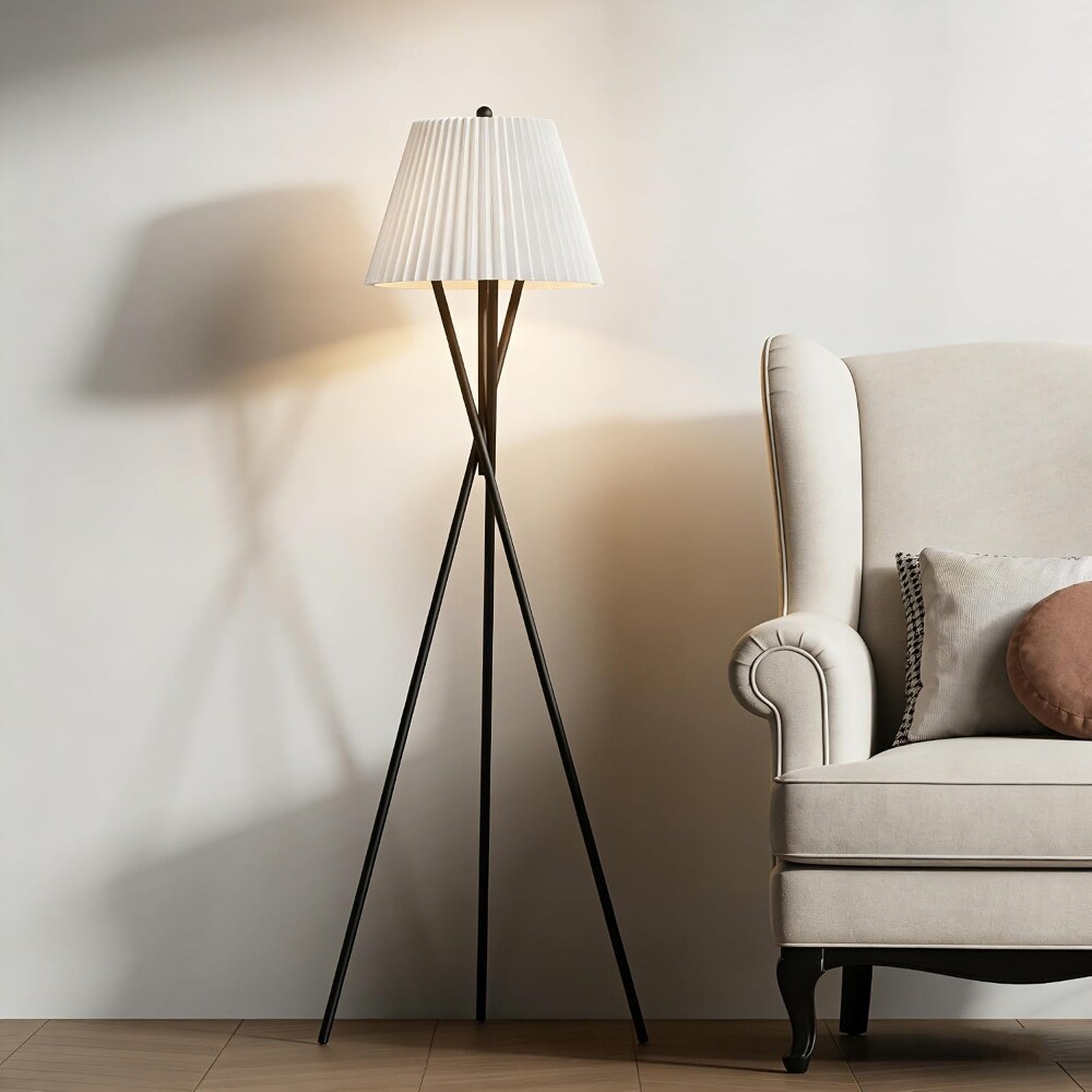 Ropilly 66 inch modern floor lamp black metal tall standing lamp with ...