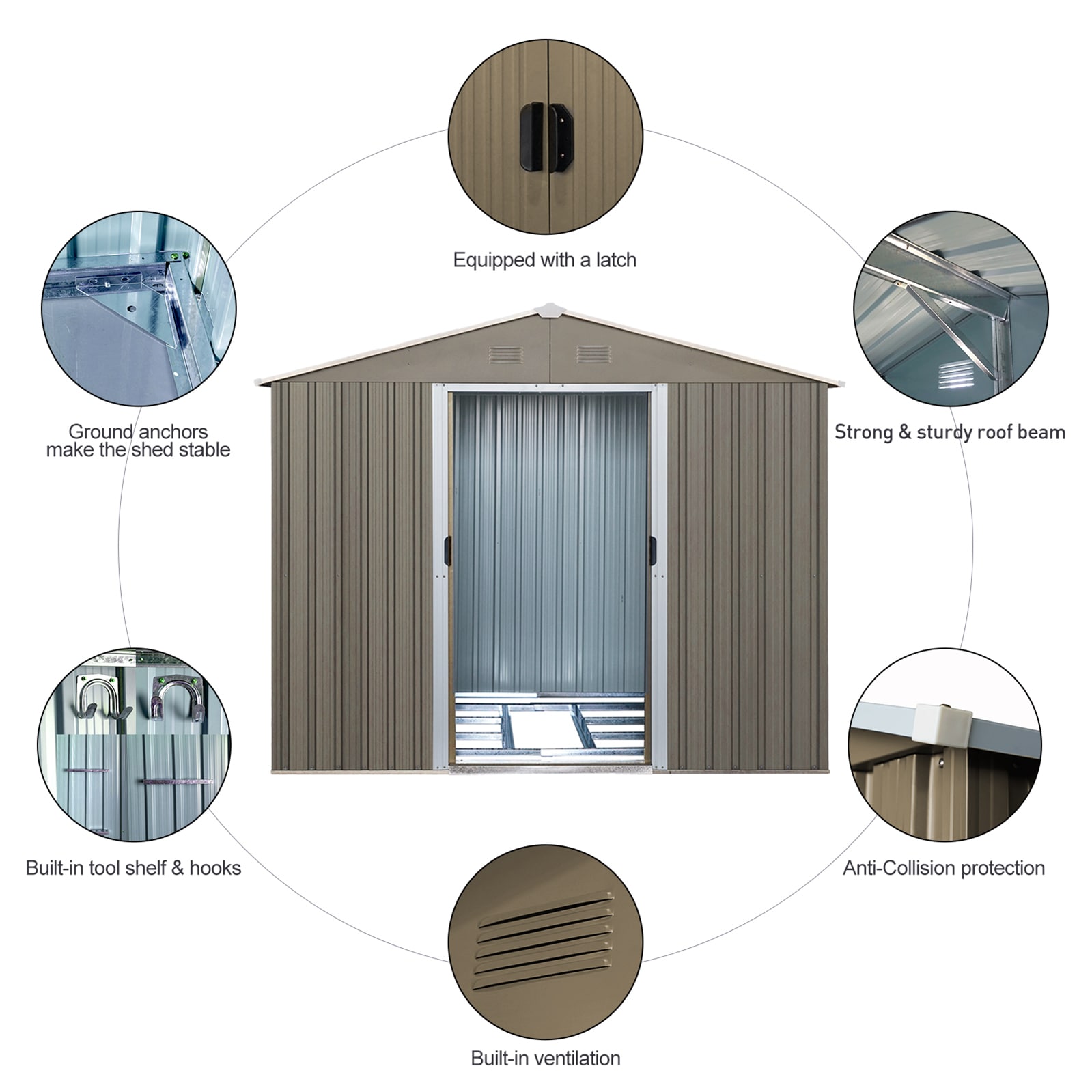 WELLFOR XDJ256BR Metal-Storage-Buildings-Sheds - View #4