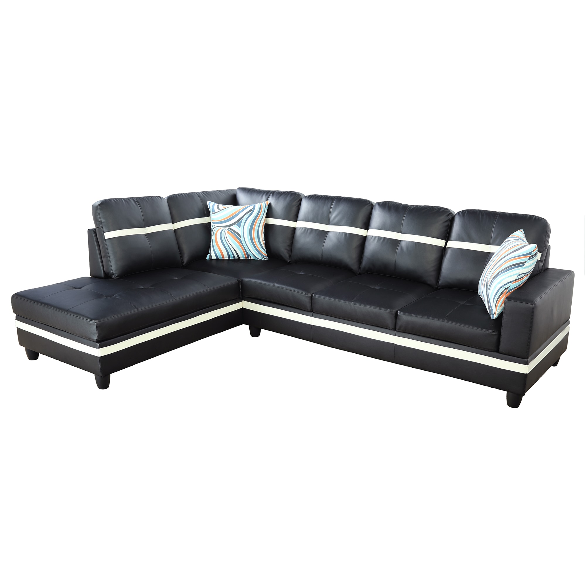 Siavonce ZX-469047 Modern 3 -Piece Black Living Room Set
