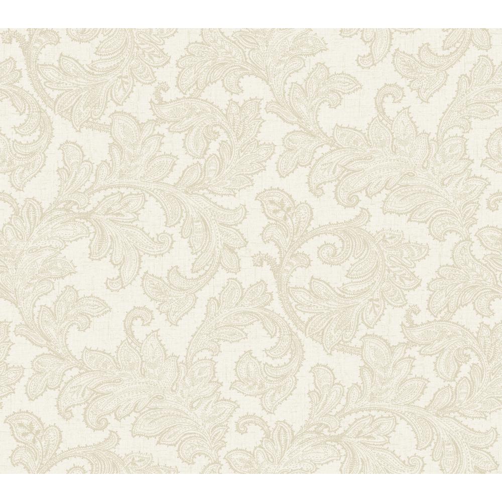 York Wallcoverings Waverly Classics 60.75-sq ft Flax and taupe Paper ...