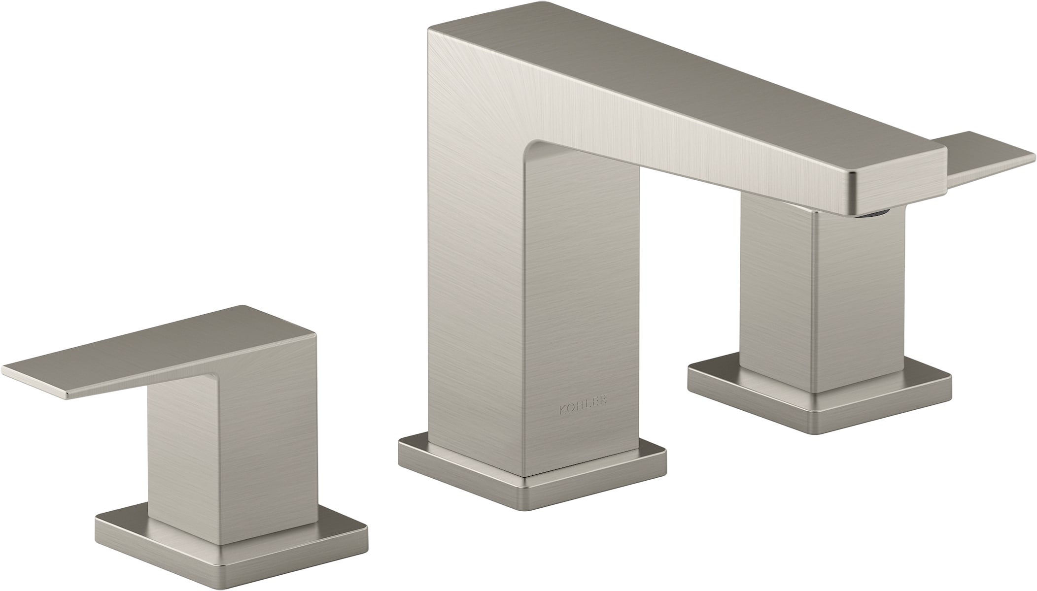 KOHLER K-24857-4-BN Honesty Vibrant Brushed Nickel Widespread 2-handle Low-arc Commercial/Residential Handle Bathroom Sink Faucet with Drain
