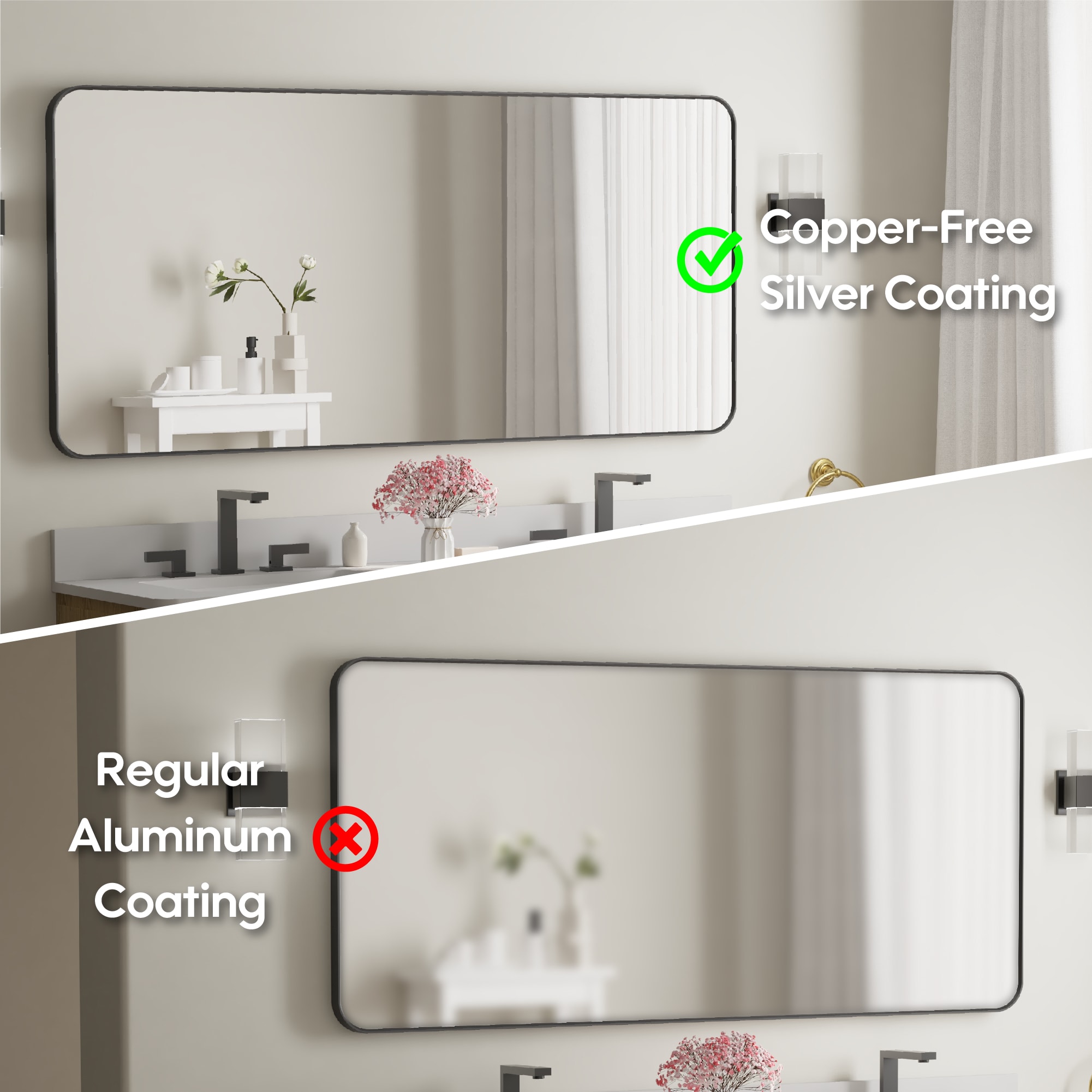 WELLFOR F1MR6028MB Framed-Bath-Mirrors - View #8