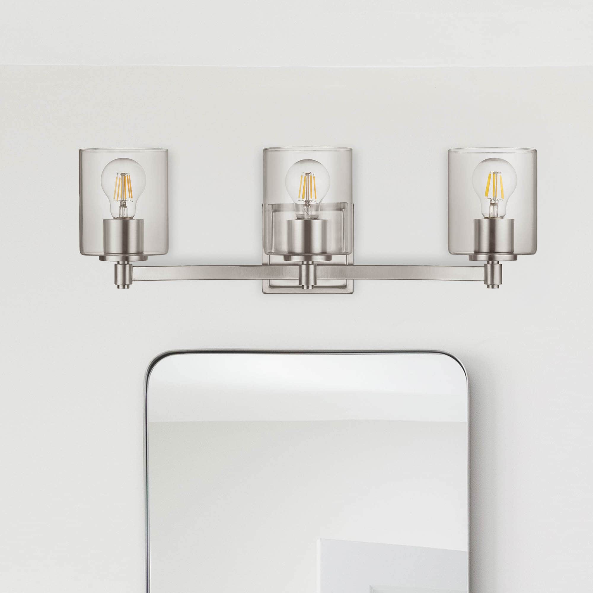 allen + roth 43451 Benton 24-in 3 -Light Brushed Nickel Transitional Vanity light