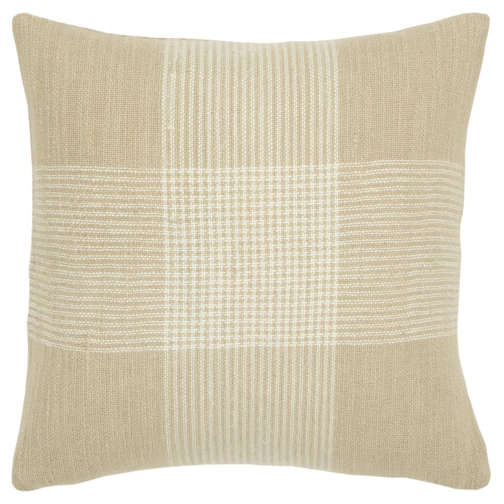 Rizzy Home T15242 Poly filled pillow 20-in x 20-in Natural/White Square Indoor Decorative Pillow
