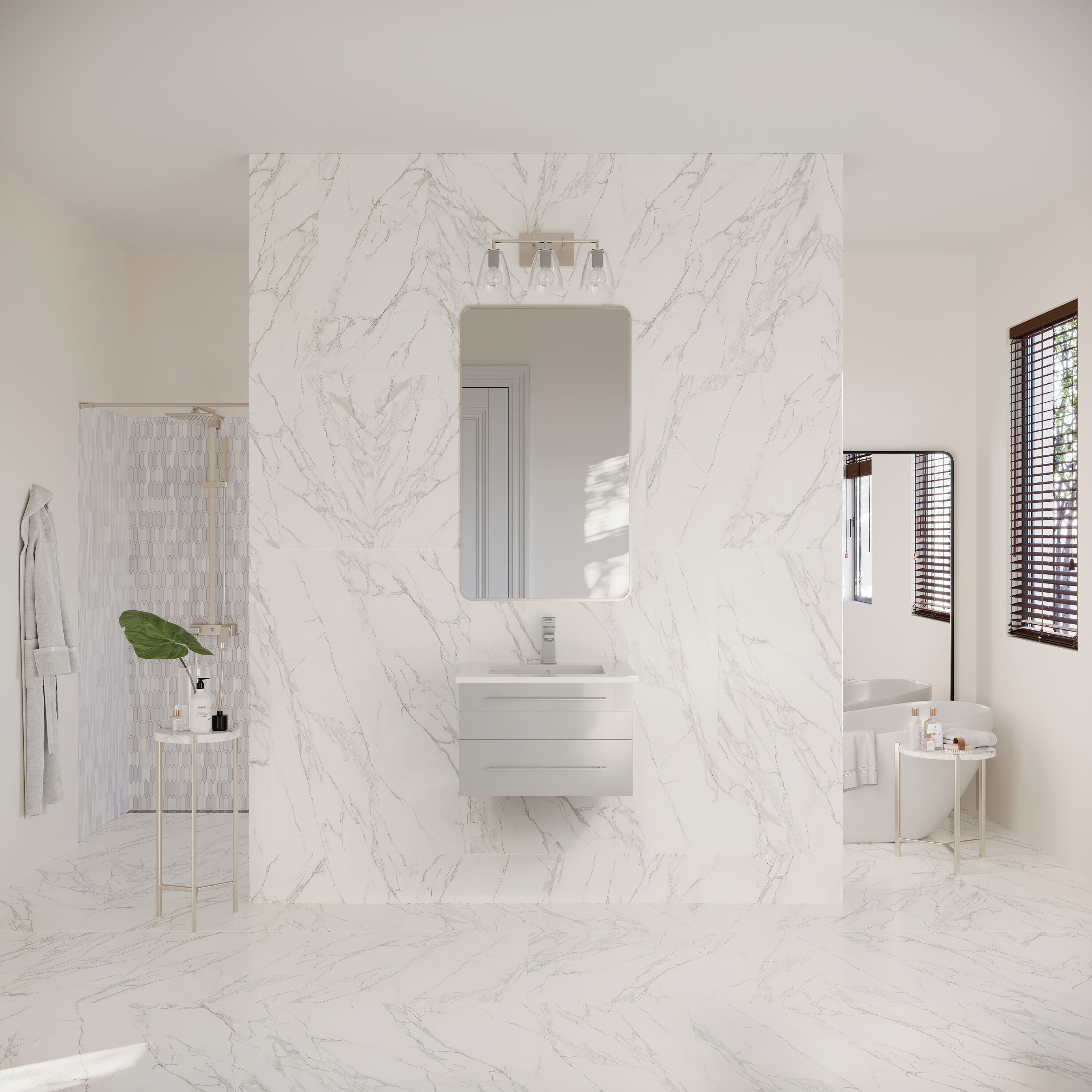 Fresca FCB6124GR-UNS-CWH-U Bath-Vanity-Combo - View #4