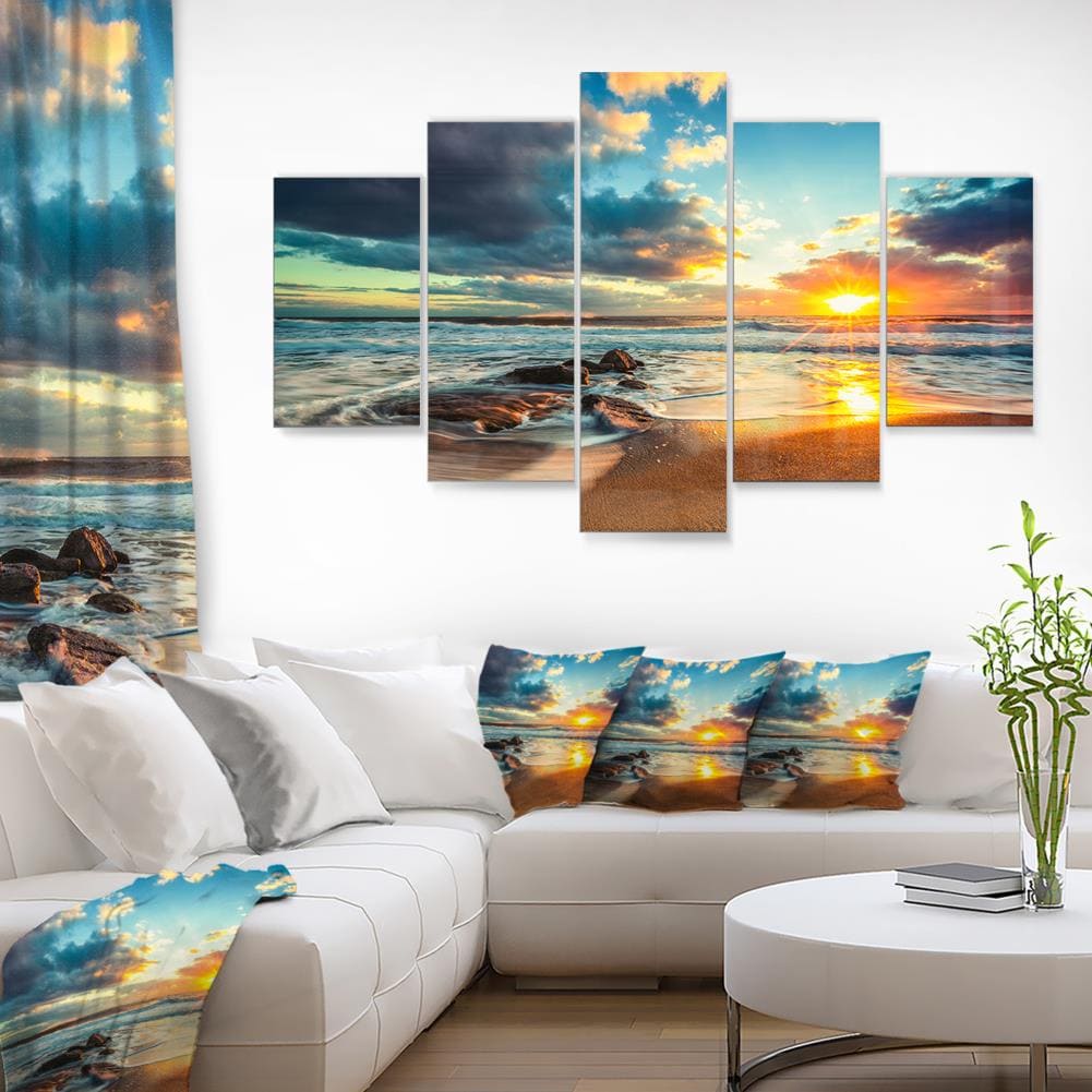 Designart 32-in H x 60-in W Coastal Metal Print at Lowes.com