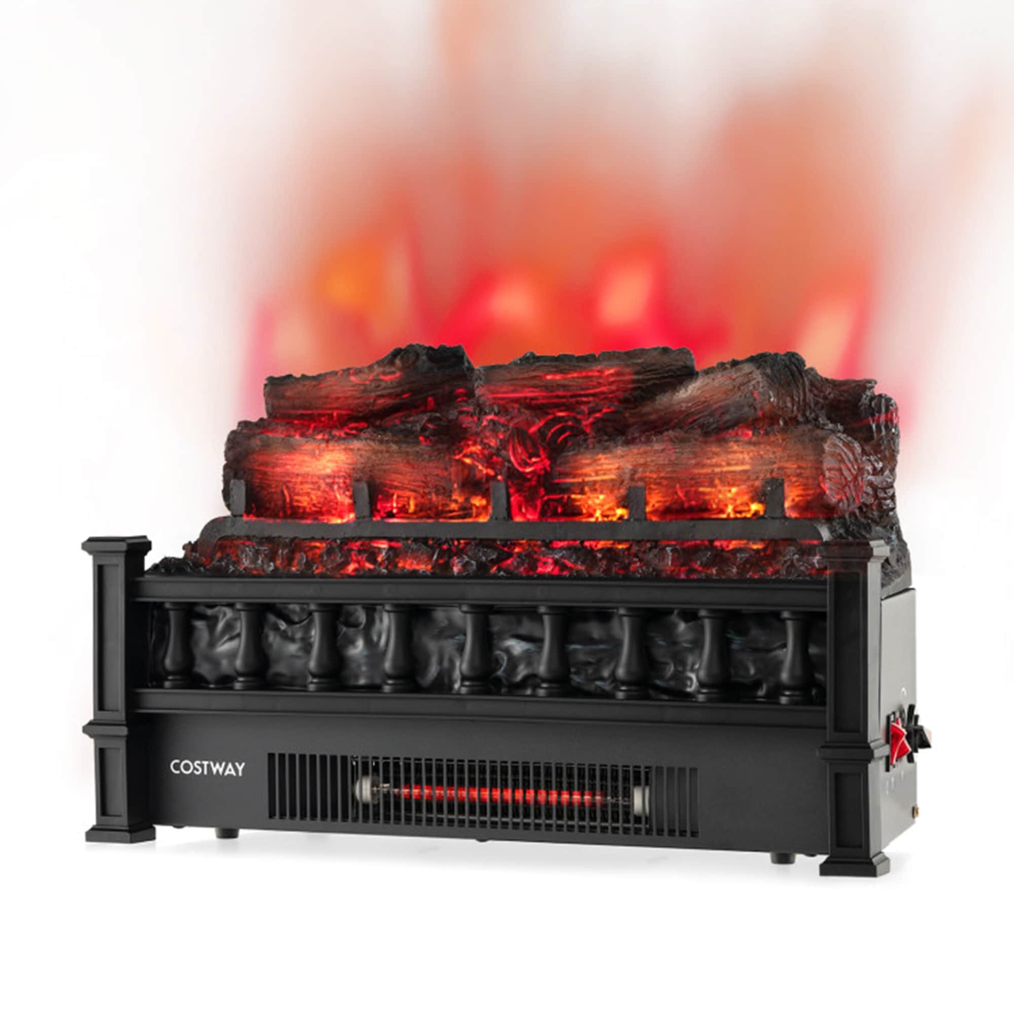 Mondawe MO-SEF5876 20-in W 5120 -BTU Black Electric Fireplace Logs with Heater and Thermostat