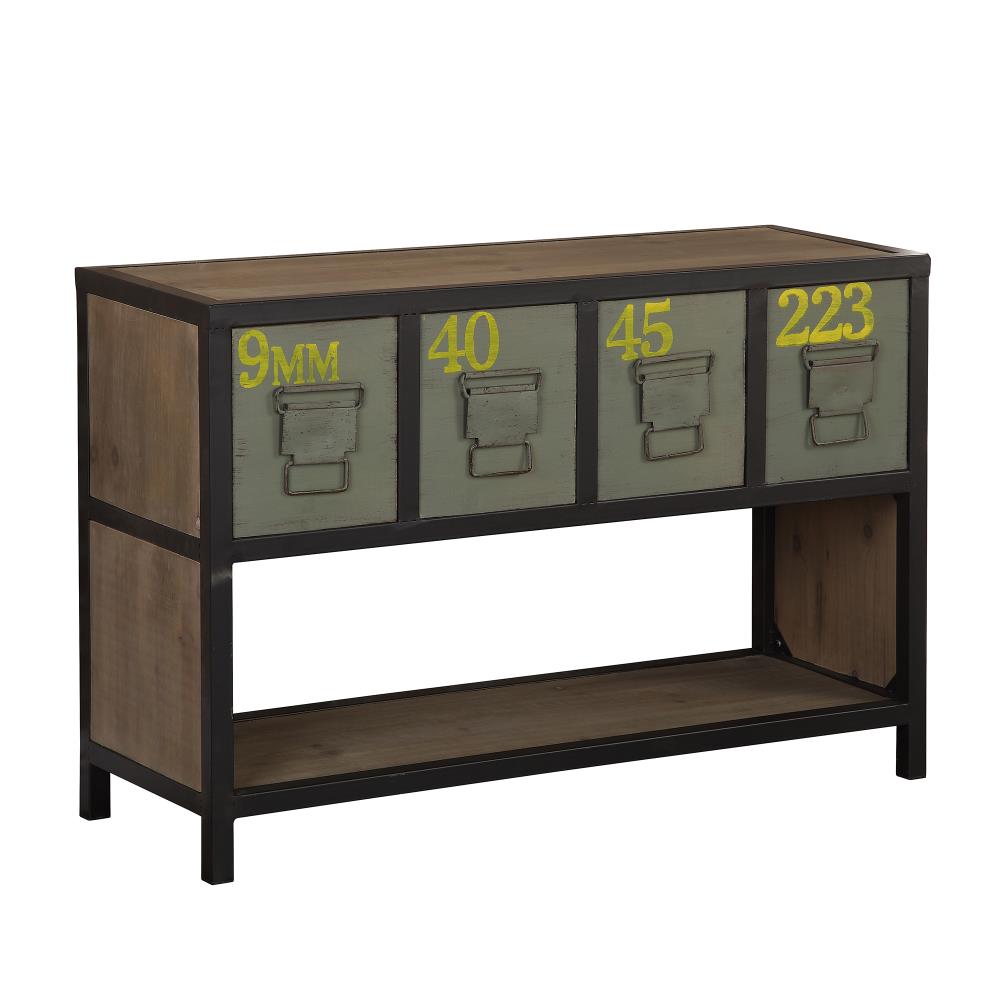 FirsTime 70097  and Co 35.5-in W x 23.5-in H Rustic Brown Wood Industrial End Table with Storage Fully Assembled