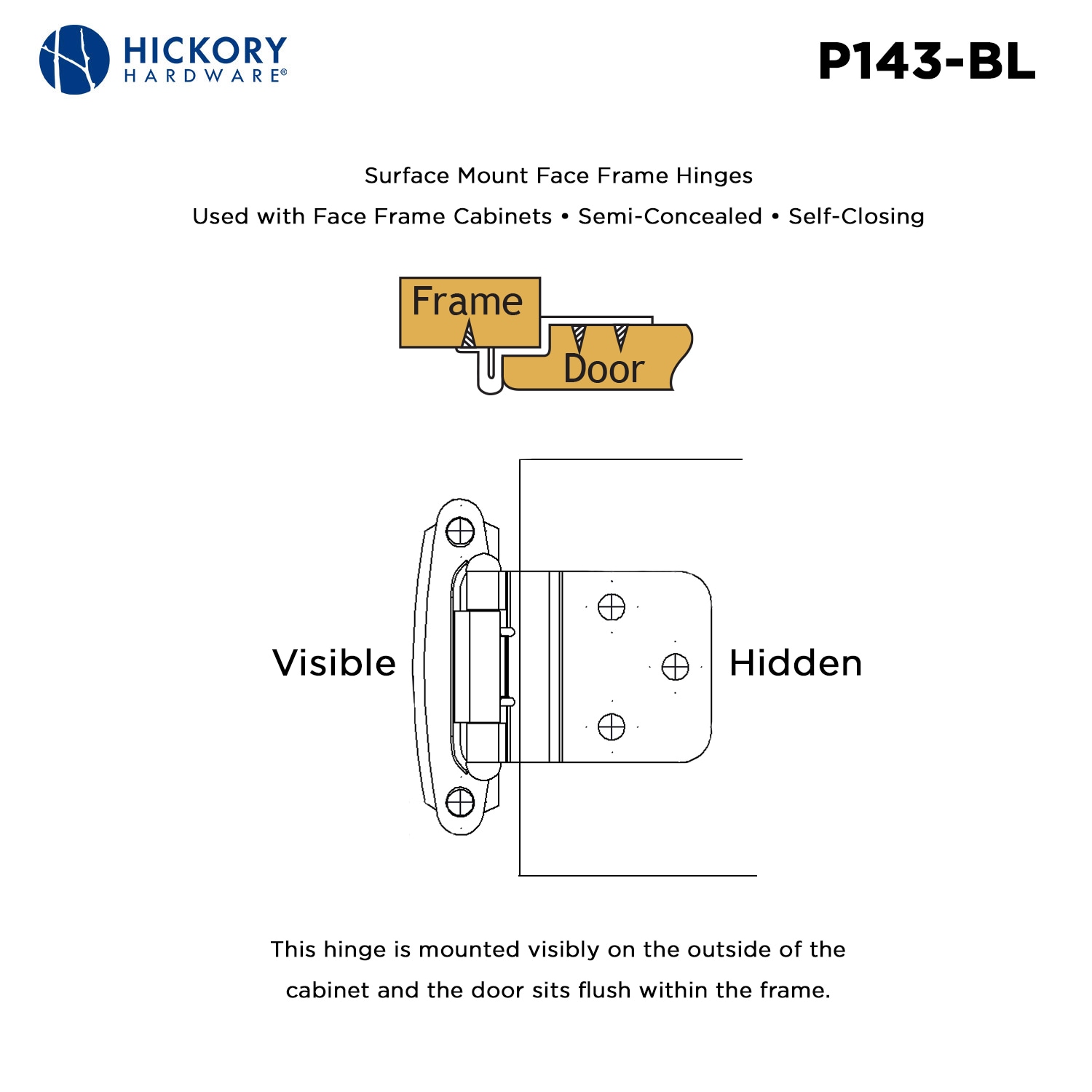 Hickory Hardware P143-BL-5B Cabinet-Hinges - View #4