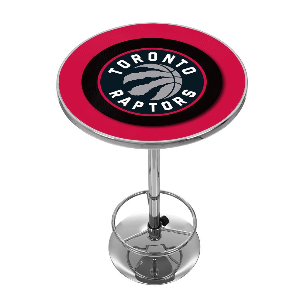 Trademark Gameroom NBA2000-TR Toronto Raptors Pub Tables Red Round Traditional Bar Table, Composite with Metal Pedestal Base 27.375-in L x 42-in H