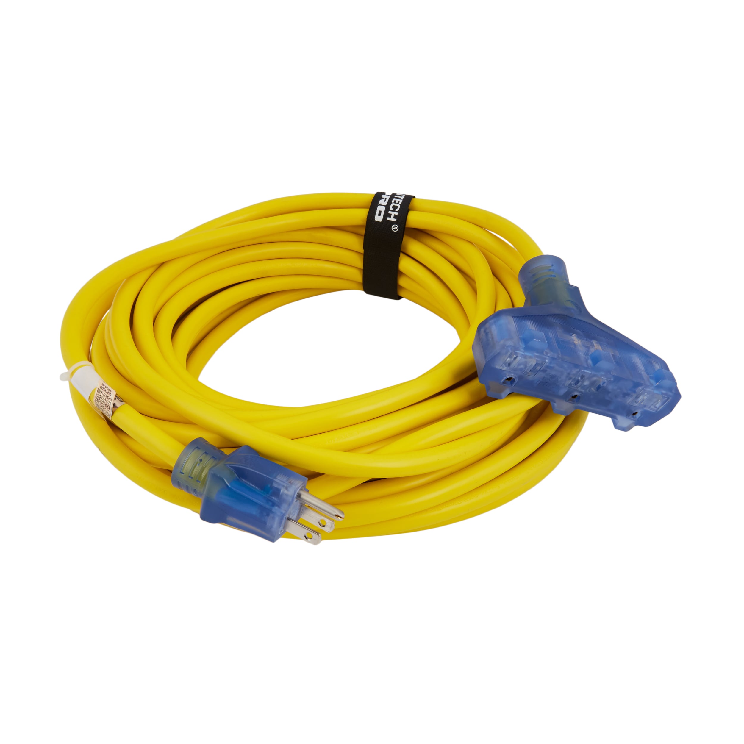 100 ft. x 10/3 Gauge Triple Tap Extension Cord, Yellow