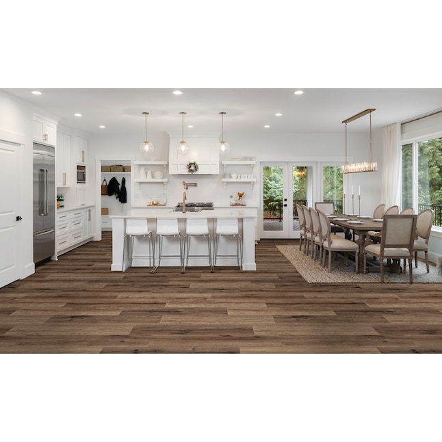 Allen Roth French Oak Brown 8 Mm T X In W 50 L Water Resistant Wood Plank Laminate Flooring The Department At Lowes Com