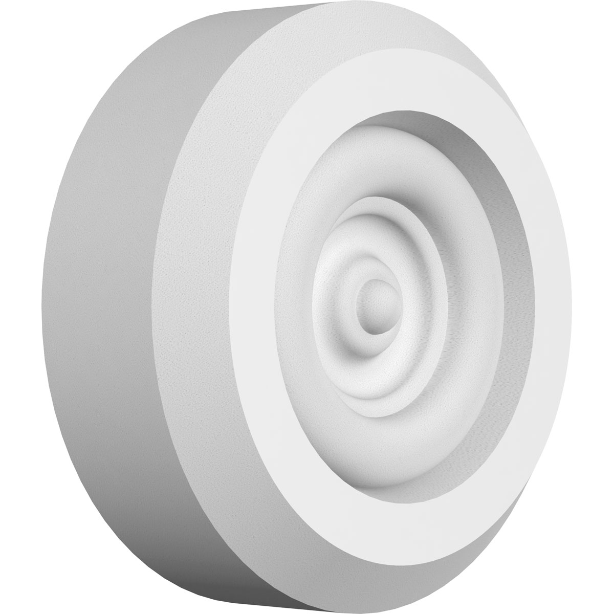 Ekena Millwork ROSP030X030X100GRY03 Standard Grayson Bullseye with Beveled Edge Bullseye 3-in x 3-in Round Unfinished PVC Rosette