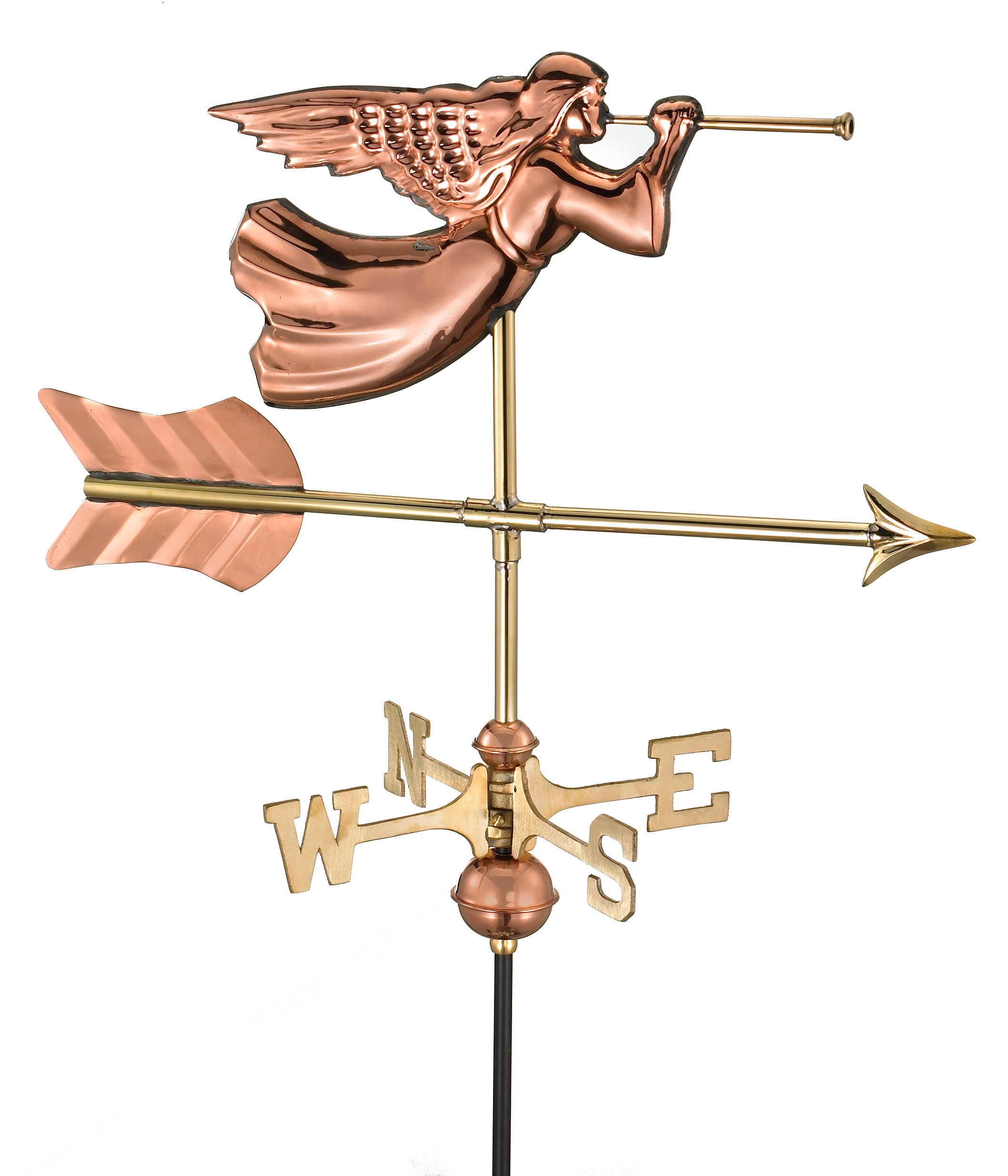 Good Directions 819PR Polished Copper Roof-mount Angel Weathervane