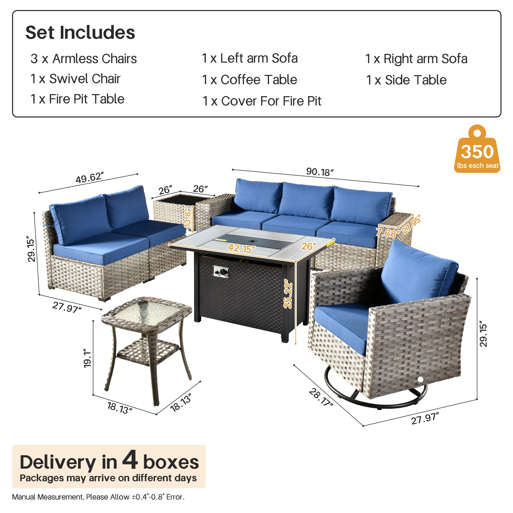 Pouuin SCFPBBR7-9 Patio-Sofas-Daybeds - View #2