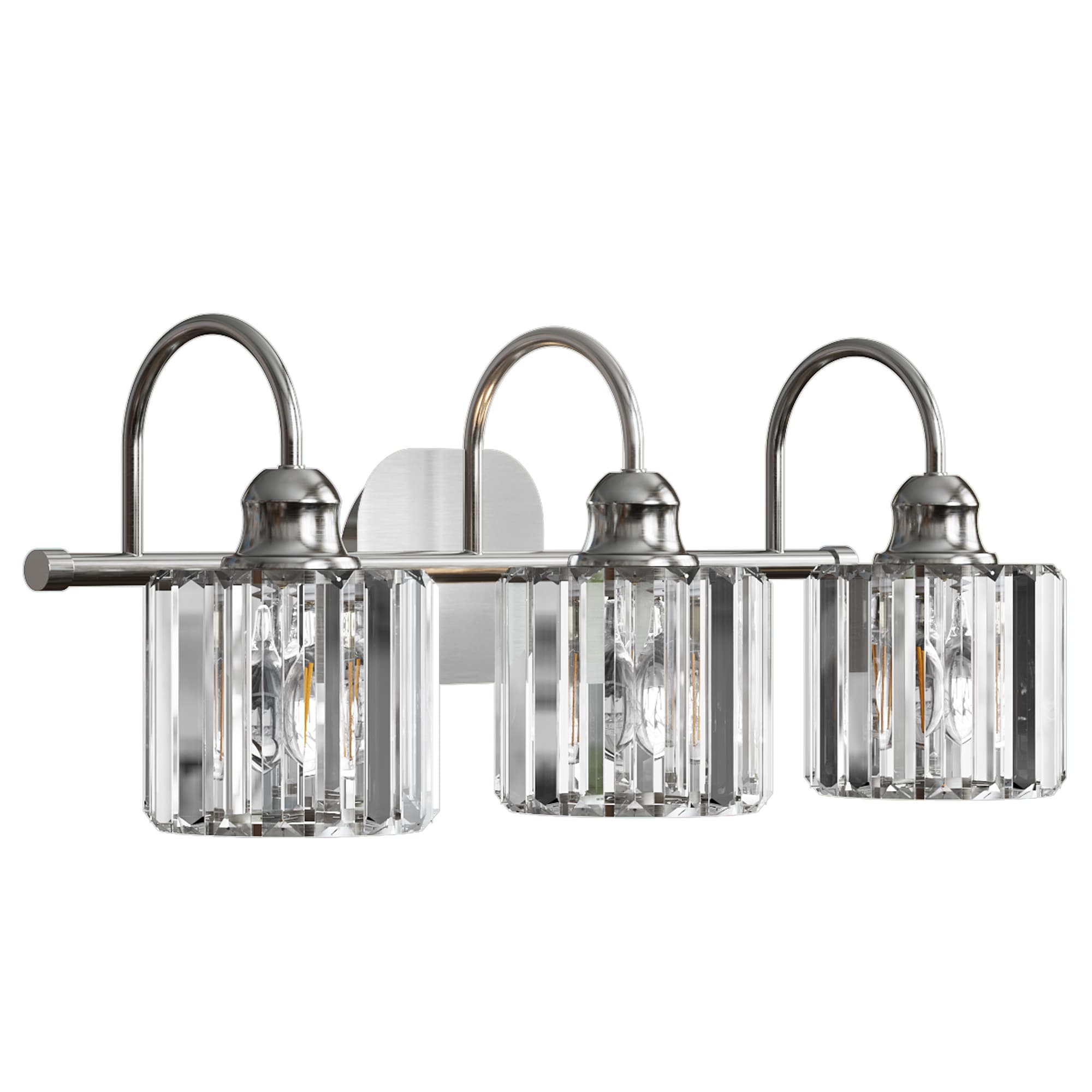 ExBrite 23.13-in 3-Light Brushed Nickel Glam Vanity Light EXVL1301BN at ...