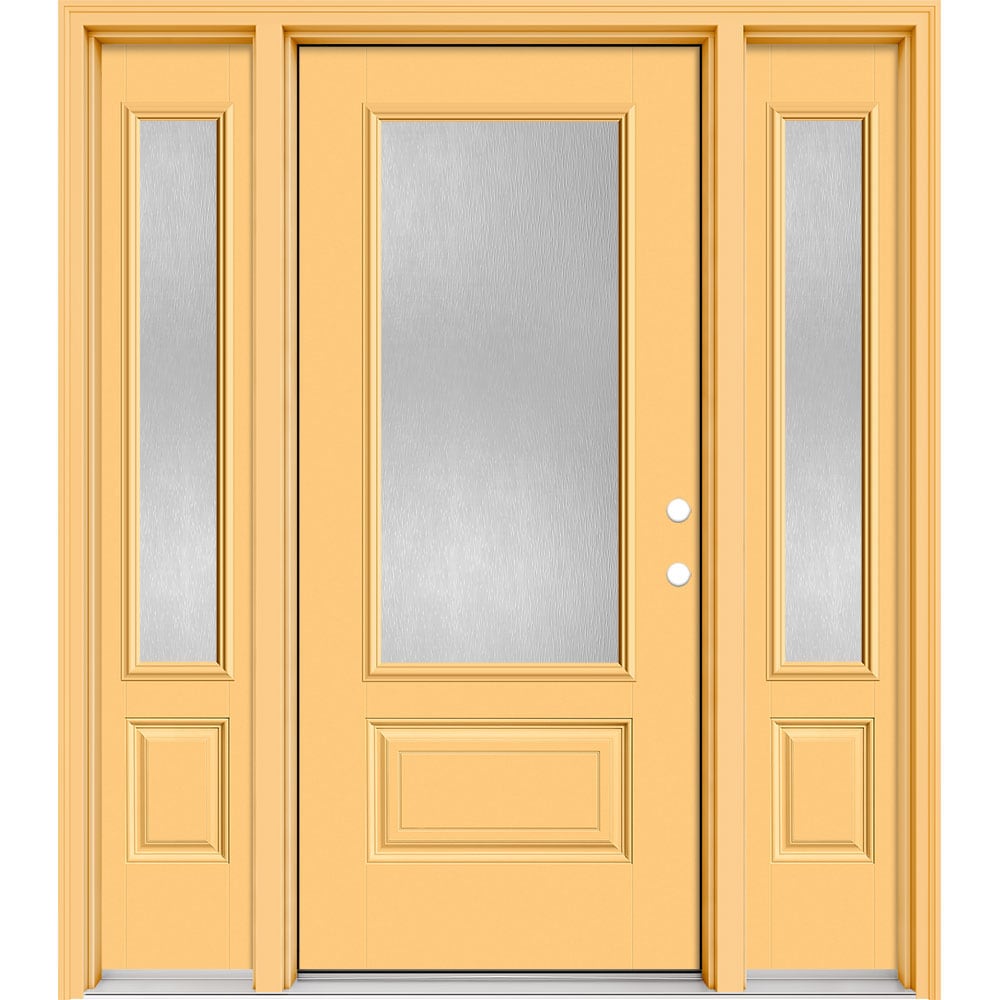 Masonite Performance Door System 64 In X 80 In Fiberglass 3 4 Lite Left Hand Inswing Cabana