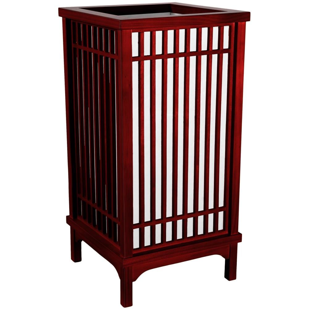 Red Lantern LMP-NIKKO-RWD Oriental Furniture 18-in Rosewood Table Lamp with Paper Shade
