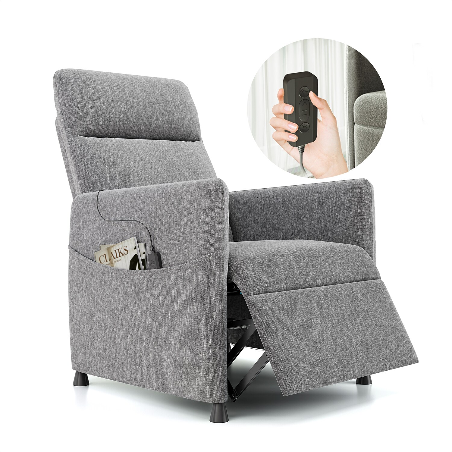 GZMR Black Faux Leather Upholstered Recliner GZ-SU22699 at Lowes.com