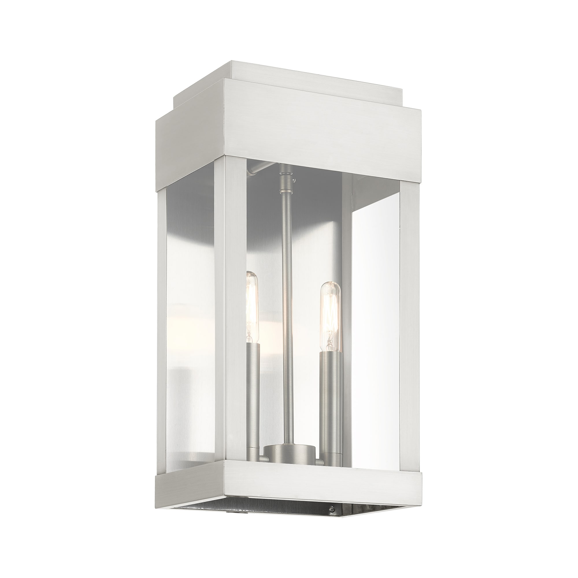 York 16" Brushed Nickel Outdoor Wall Lantern Sconce