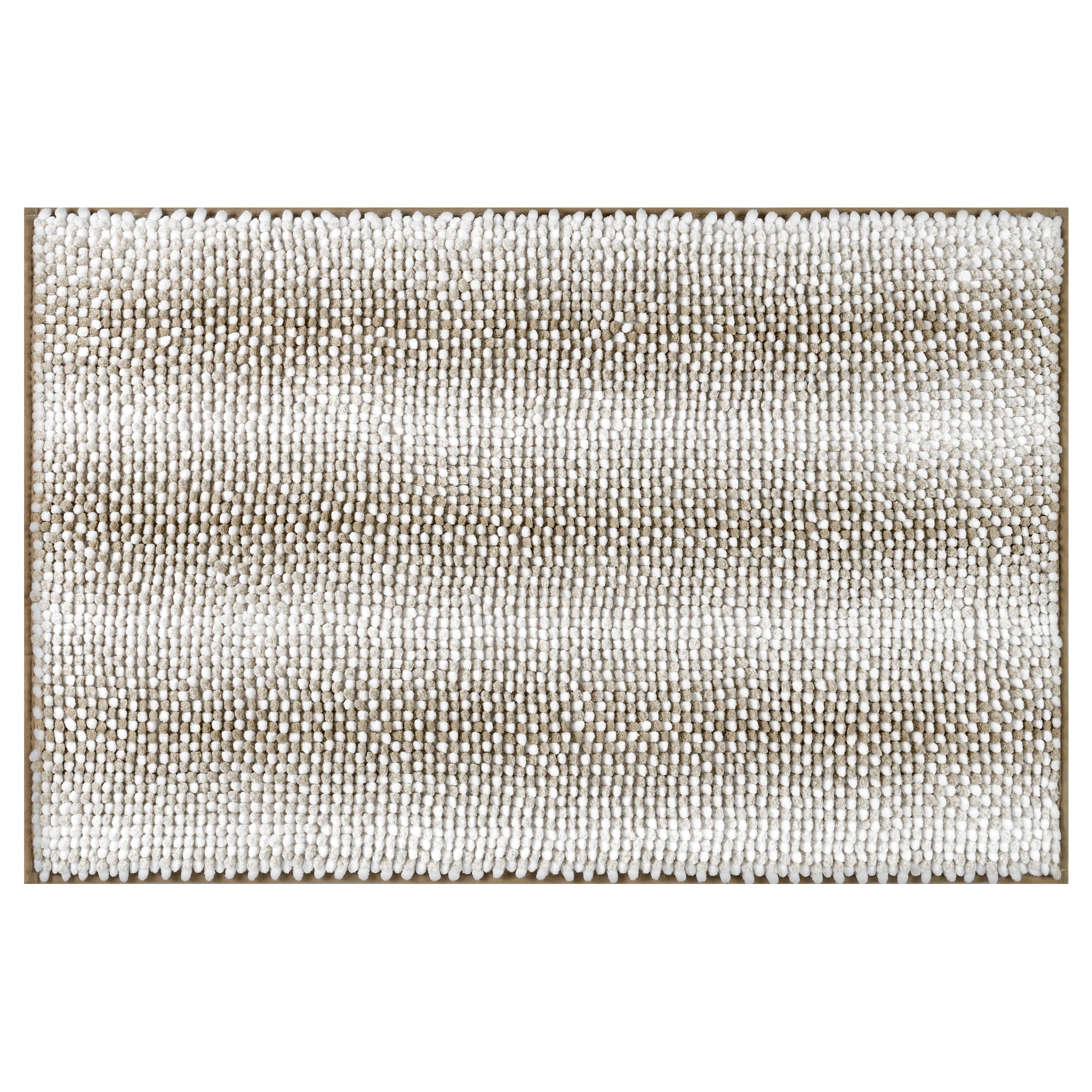 Unique Bargains Chenille Bathroom Rug Soft and Absorbent Bath Mat Non-Slip Striped Rug Luxury Plush Shaggy Bath Carpet Suitable for Bathroom Floor Tub Shower 16 x 24inch Khaki