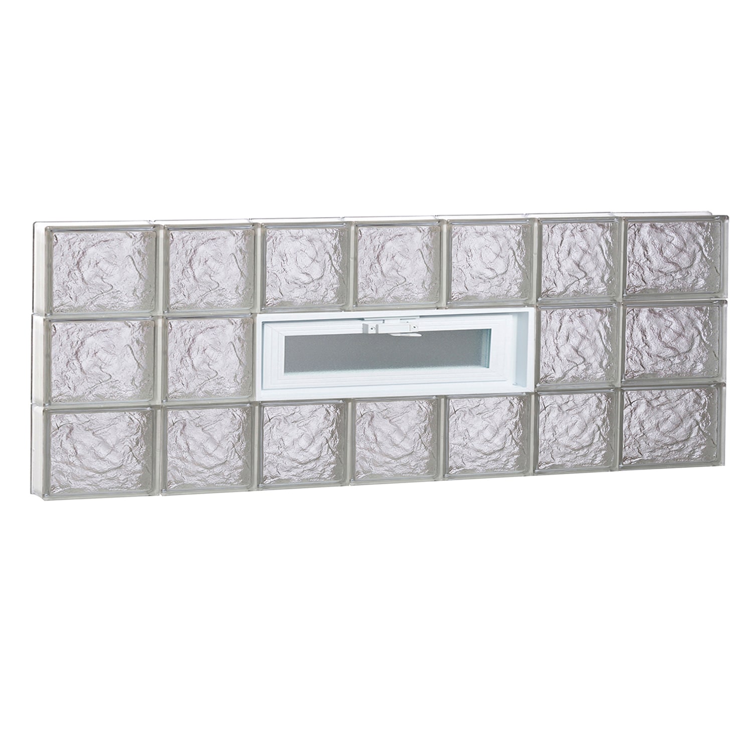 REDI2SET V4618IS Ice Glass 44-1/4-in x 17-1/4-in Frameless Replacement Vented Glass Block Window