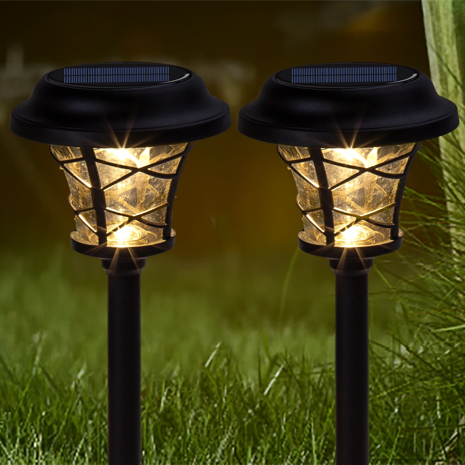 GIGALUMI 6-Lumen 2-Watt Black Solar LED Outdoor Path Light (3000 K) in ...