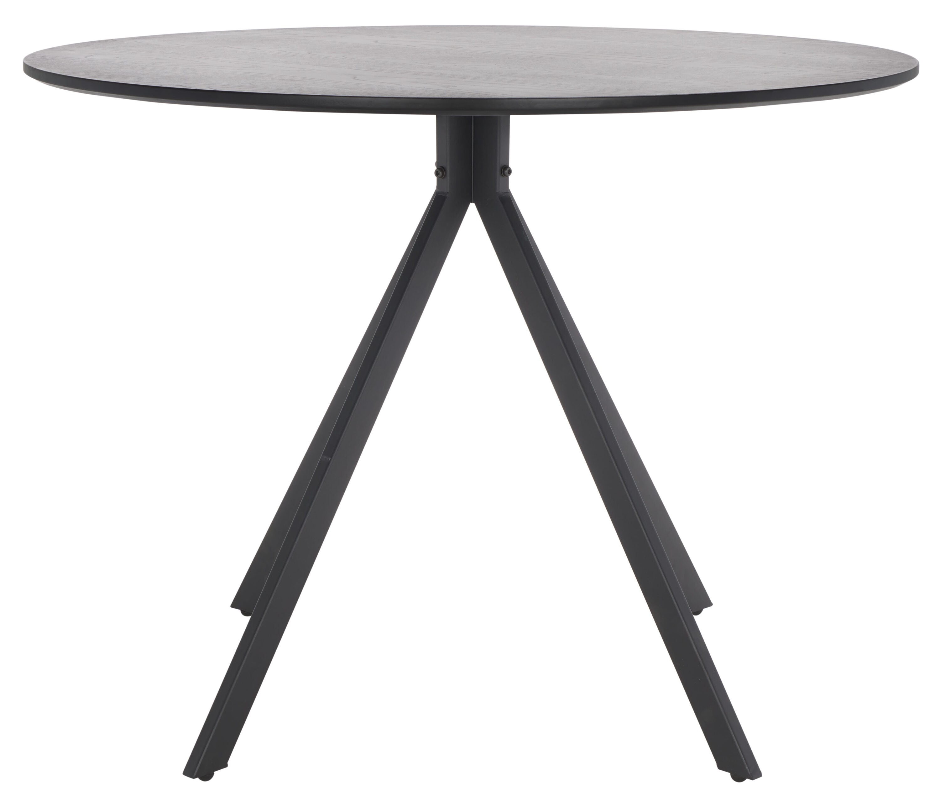 Skyden Black Round Wood and Metal Dining Table